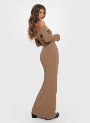 Professional Look Maida Maxi Dress Light Brown
