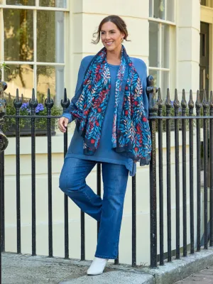 Margaret Knitted Jumper - Denim Blue Unisex Fit Relaxed Comforted