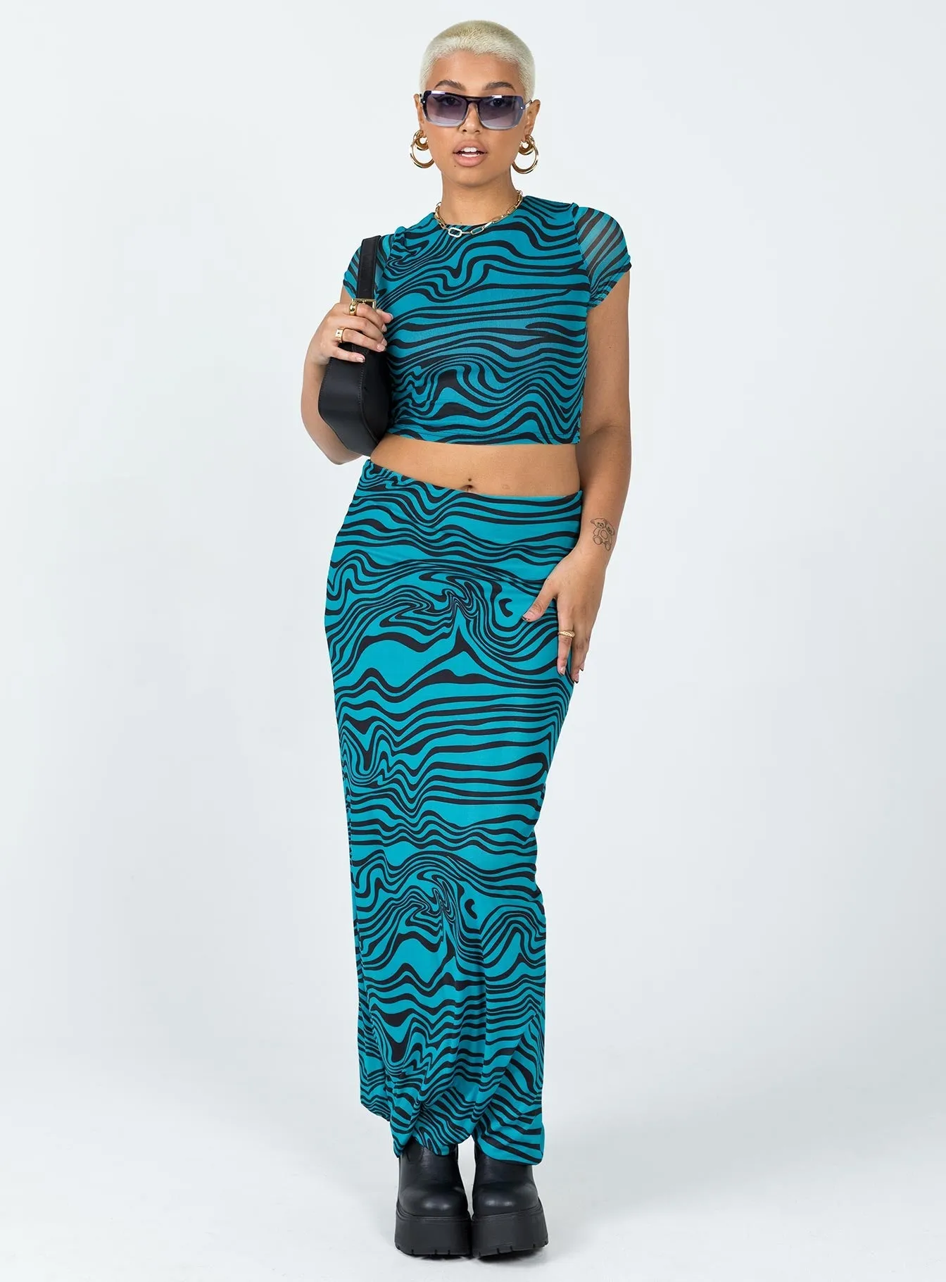 Travel Ready Signature Line Mariana Maxi Skirt Blue