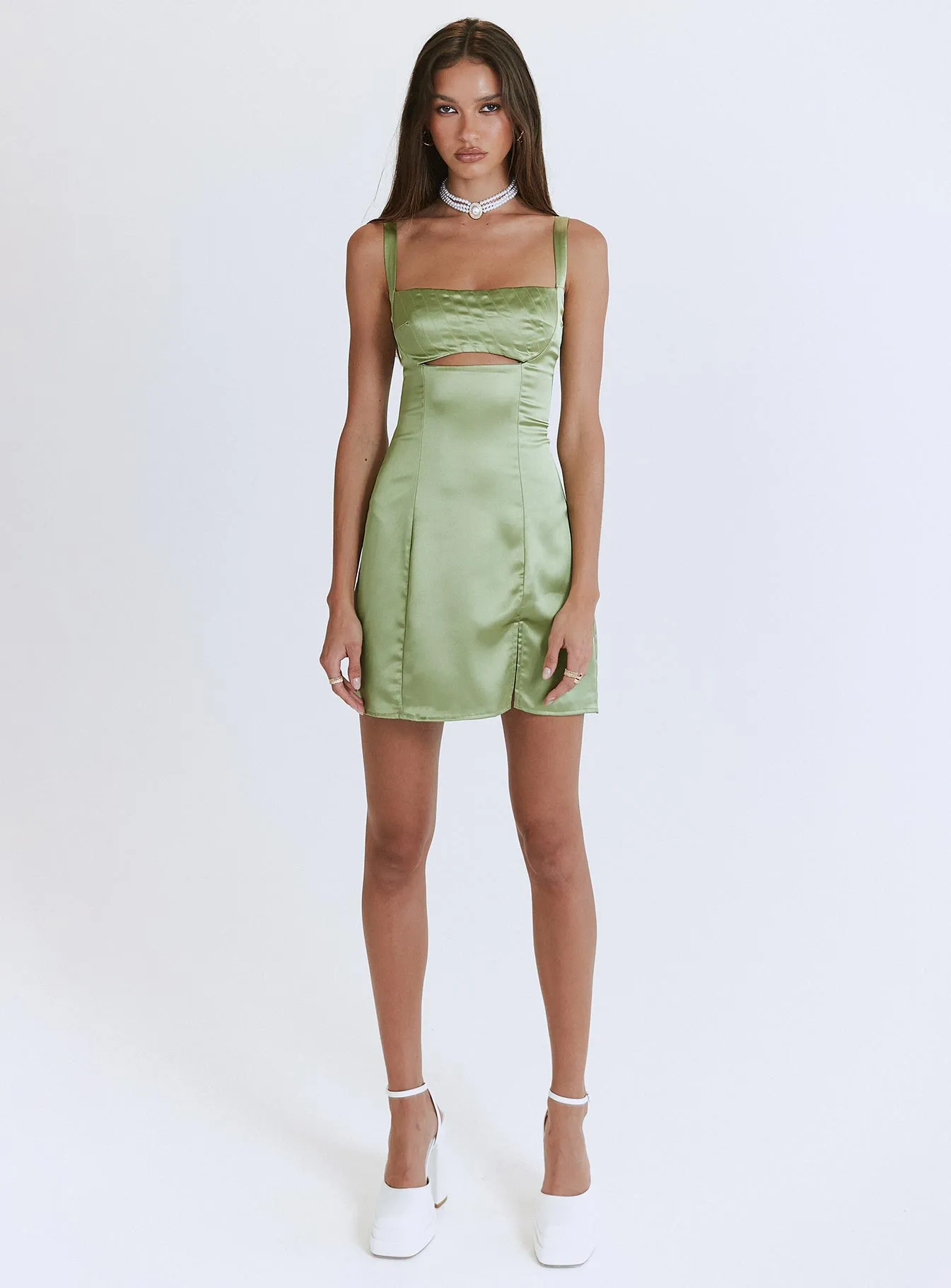 Field Fresh Lounge Base Matcha Mini Dress Green