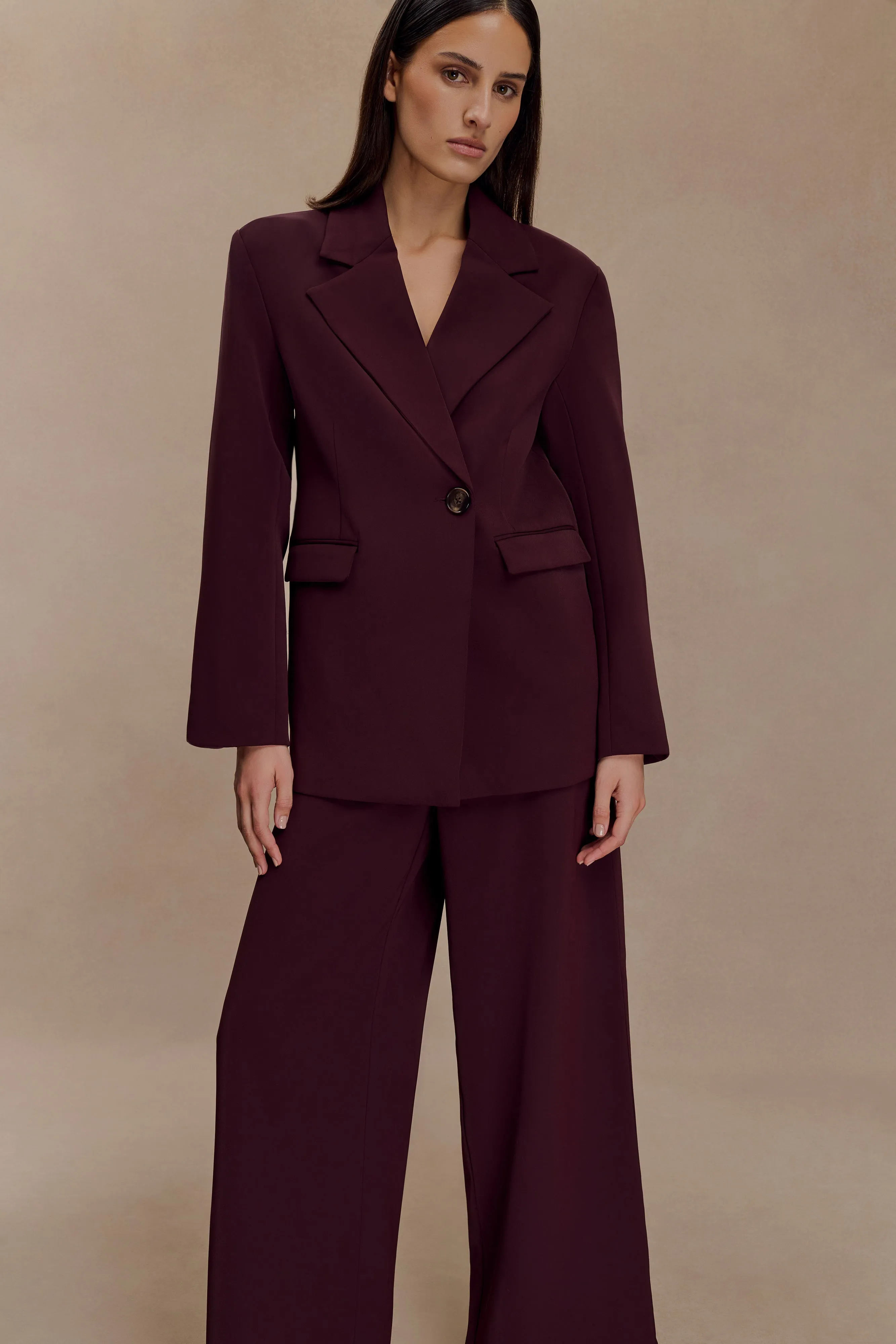 HighNeckDesign Mateo Oversized Blazer - Mahogany