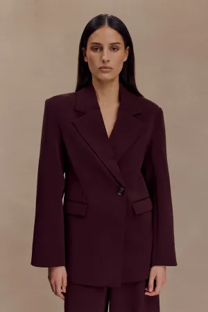 Mateo Oversized Blazer - Mahogany Stretch Paneling