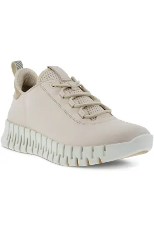 Runway Glow Eco Friendly Minimalist Fans ECCO Womens Gruuv 218203 60720 in limestone leather