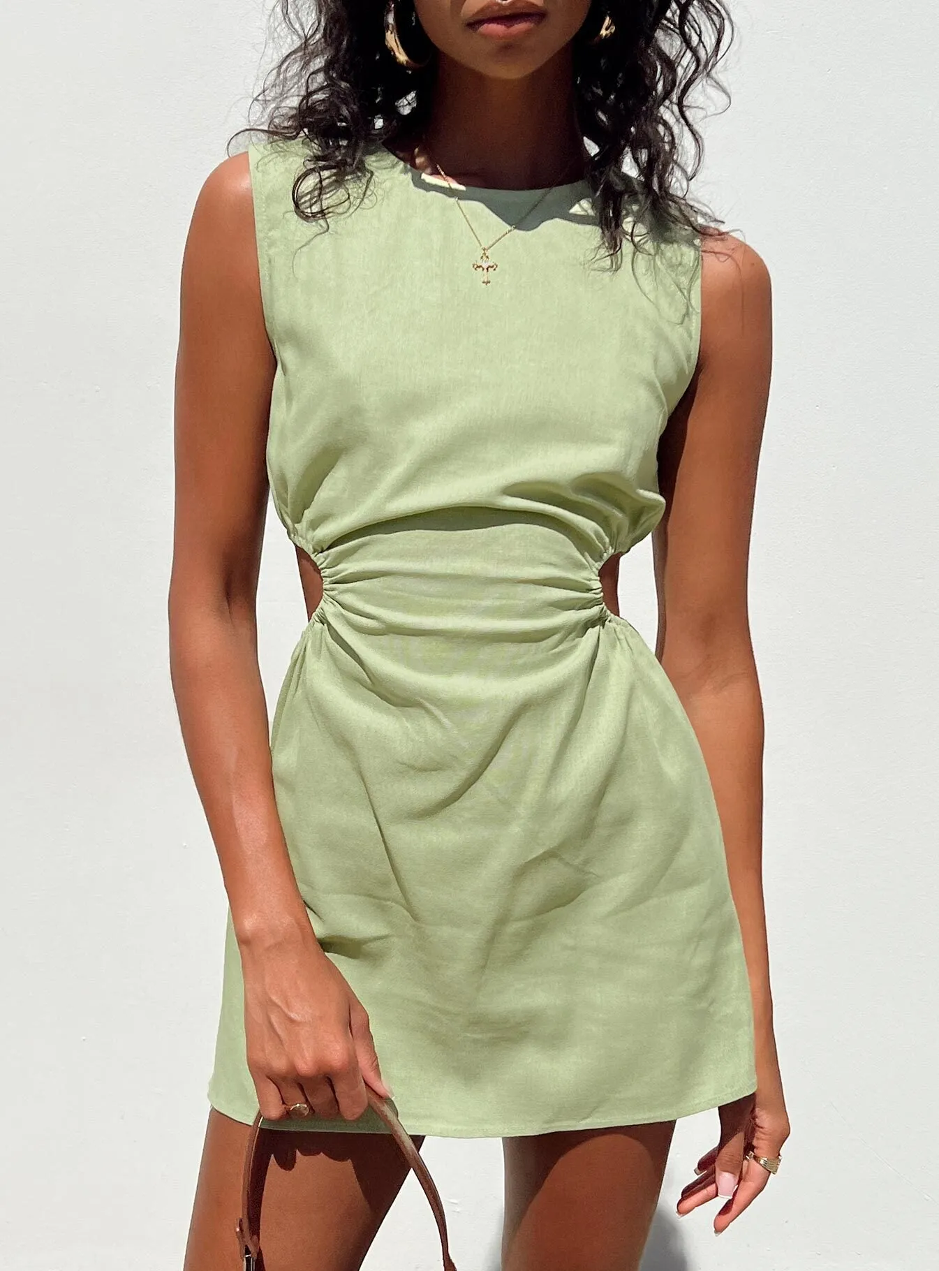 Midi-Length Mayzie Mini Dress Green