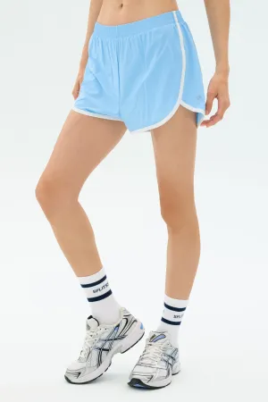 Durable Material Stain-Resistant Megan Woven Nylon Run Short - Skylight