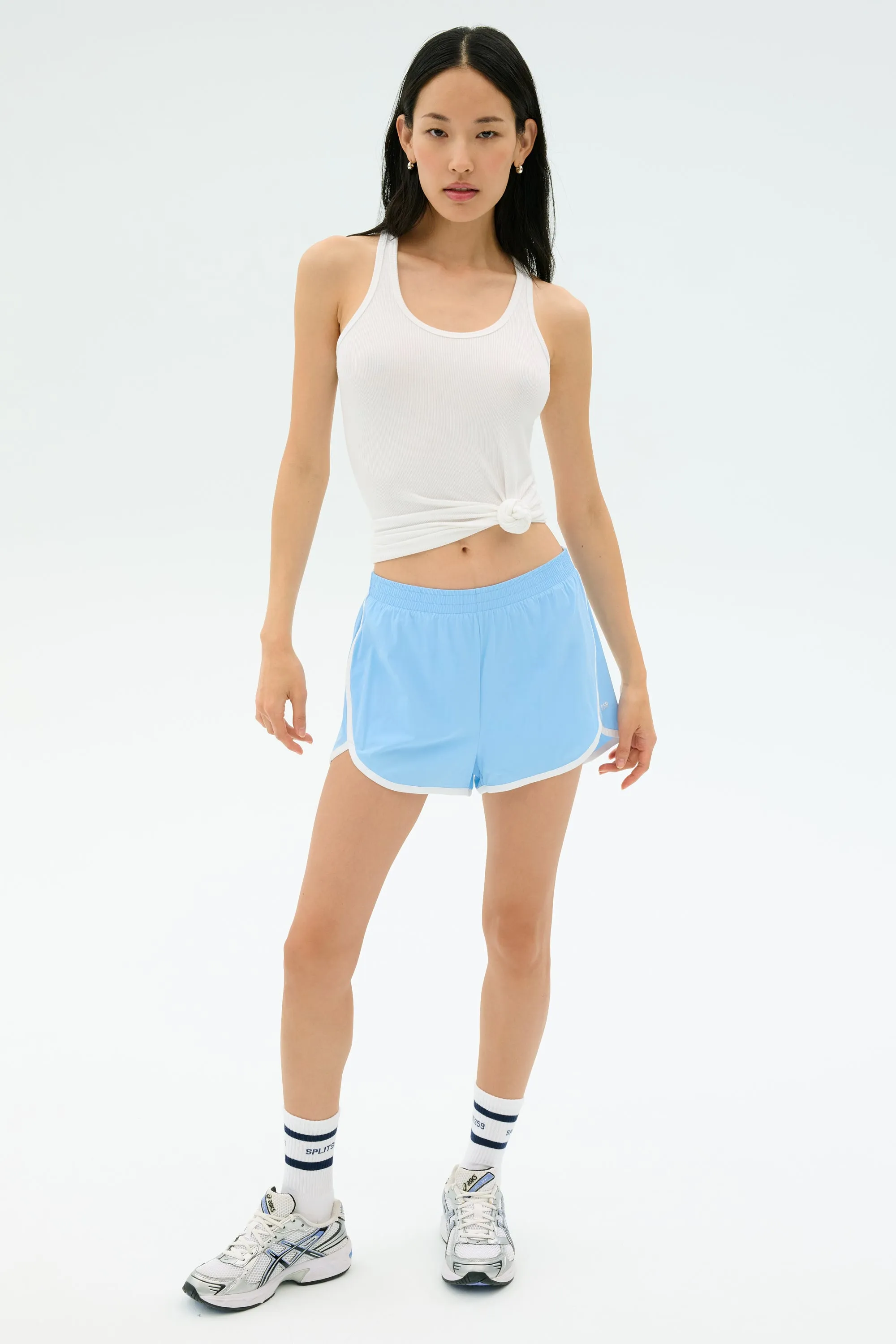 Megan Woven Nylon Run Short - Skylight Roomy Comfort