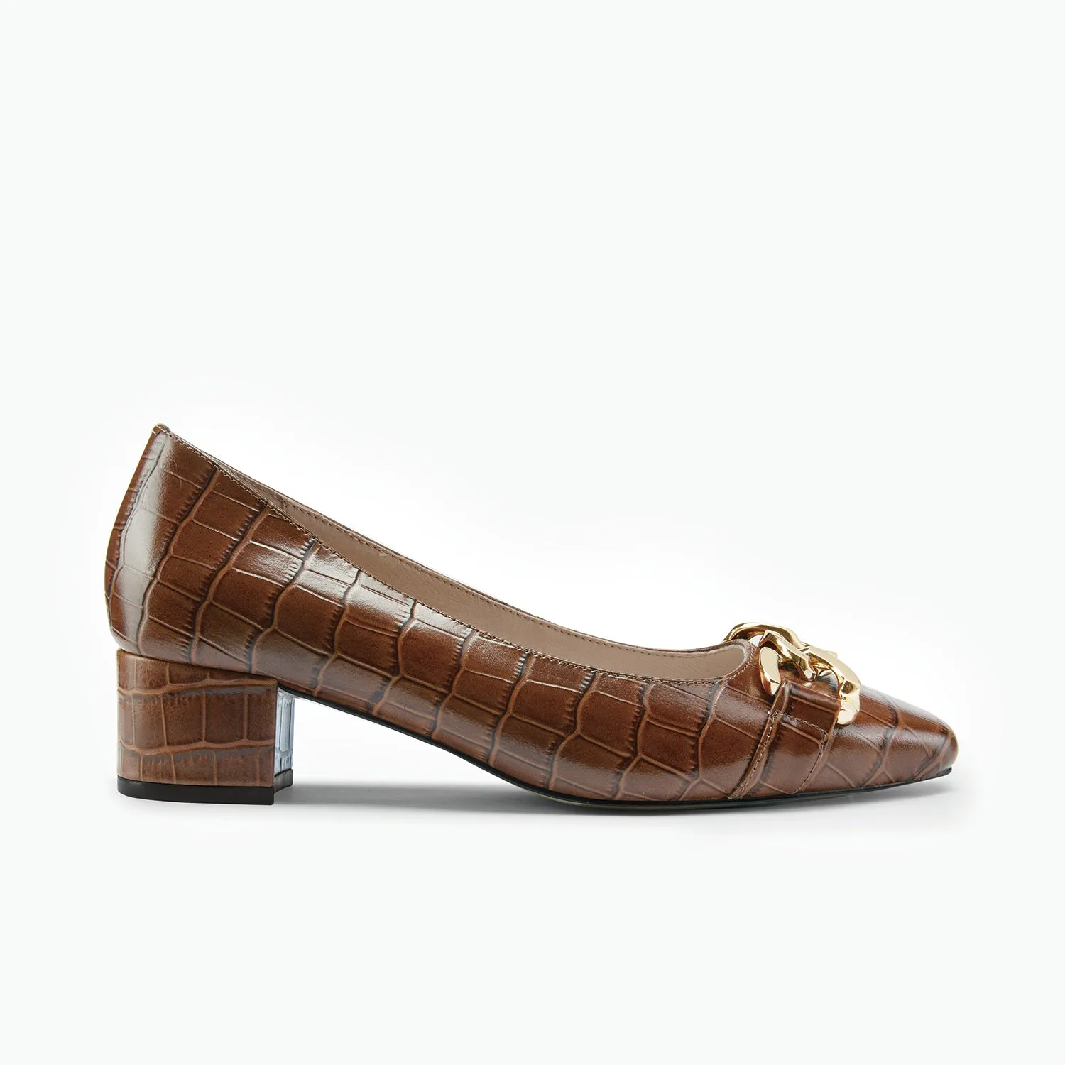 Flexible Meghan Heel | Chocolate Croc Leather