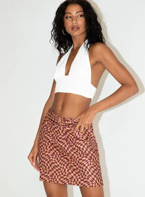 Meredith Swirl Wrap Mini Skirt Travel Ease