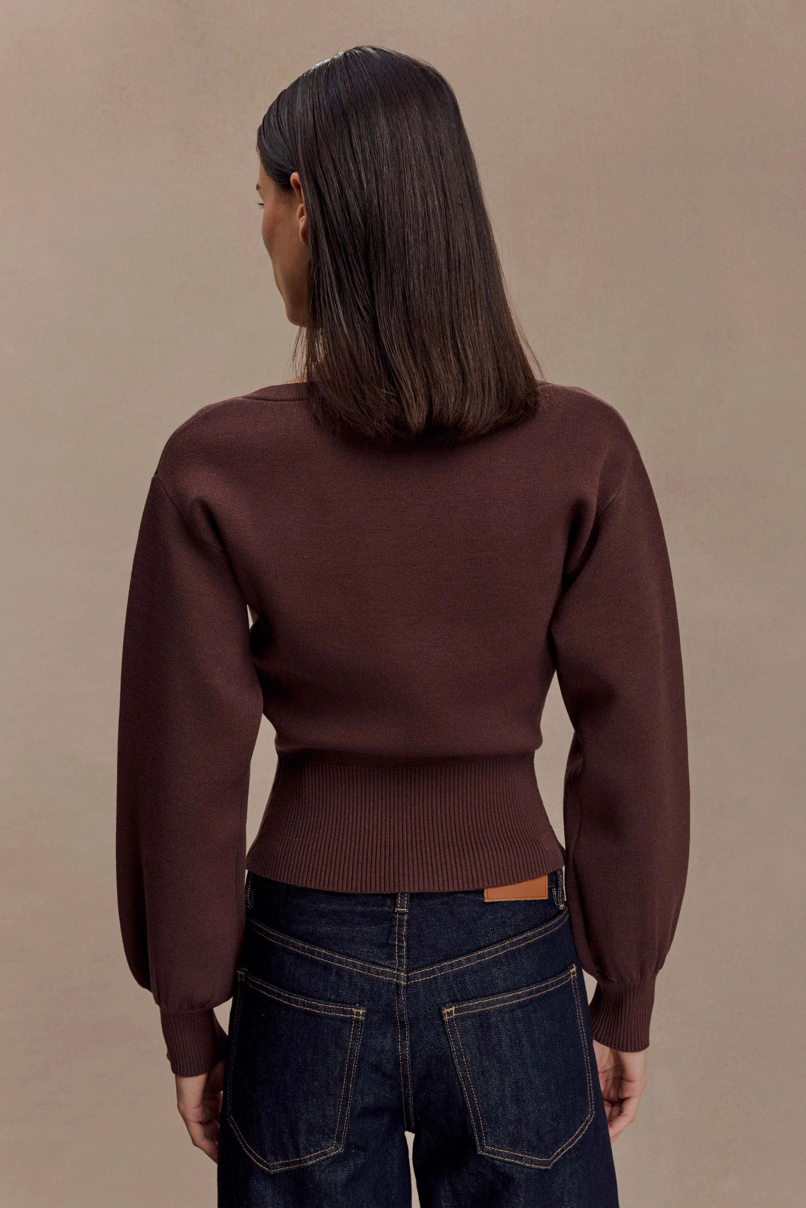 Mertyle Aysmetrical Knit Jumper - Deep Chocolate Night Out Pullover