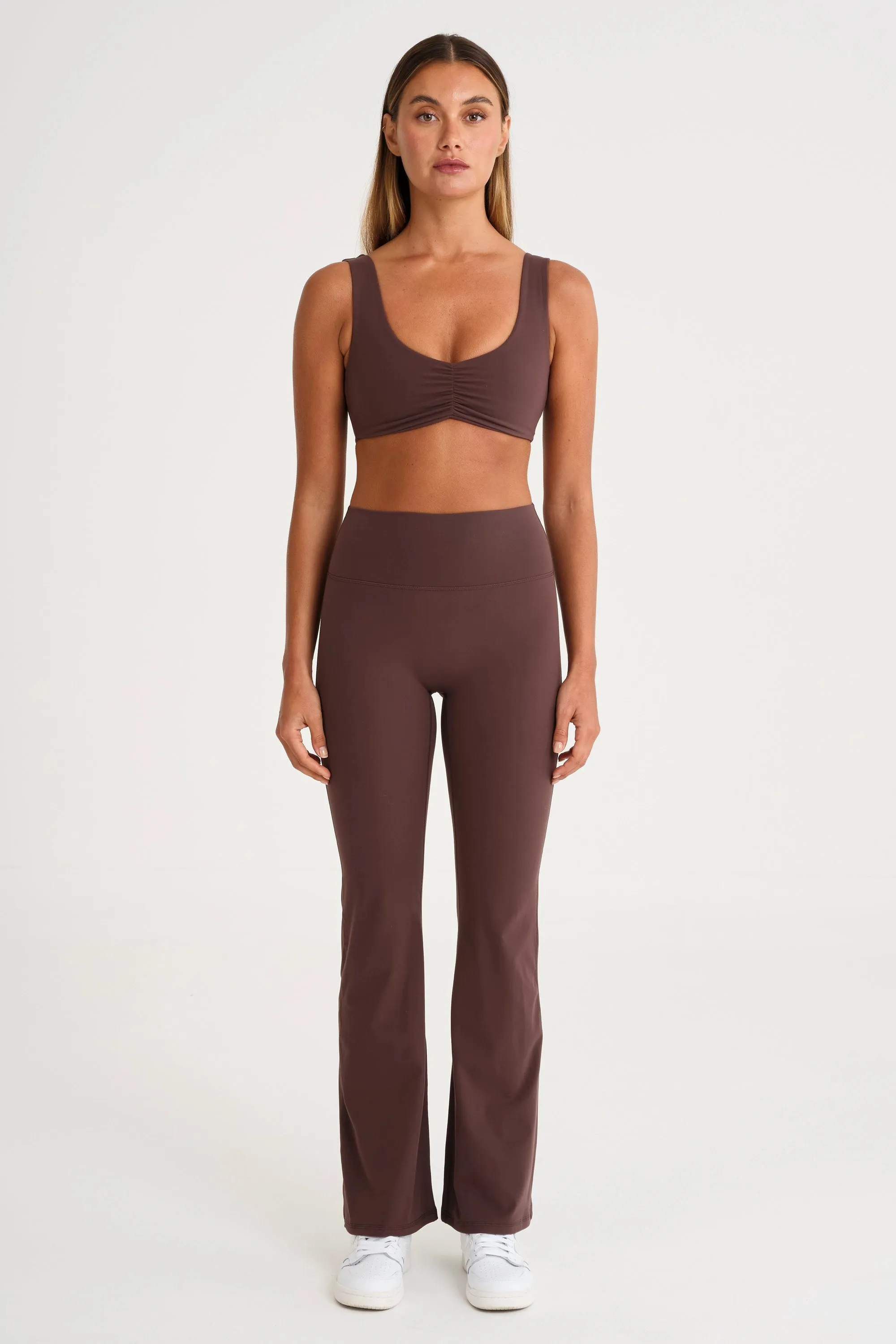 ALLFENIX CloudCore Ruched Sports Bra Padded Thick straps seams