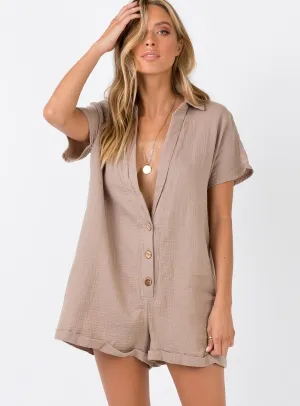 Vixen Playsuit Taupe Casual Style Wear