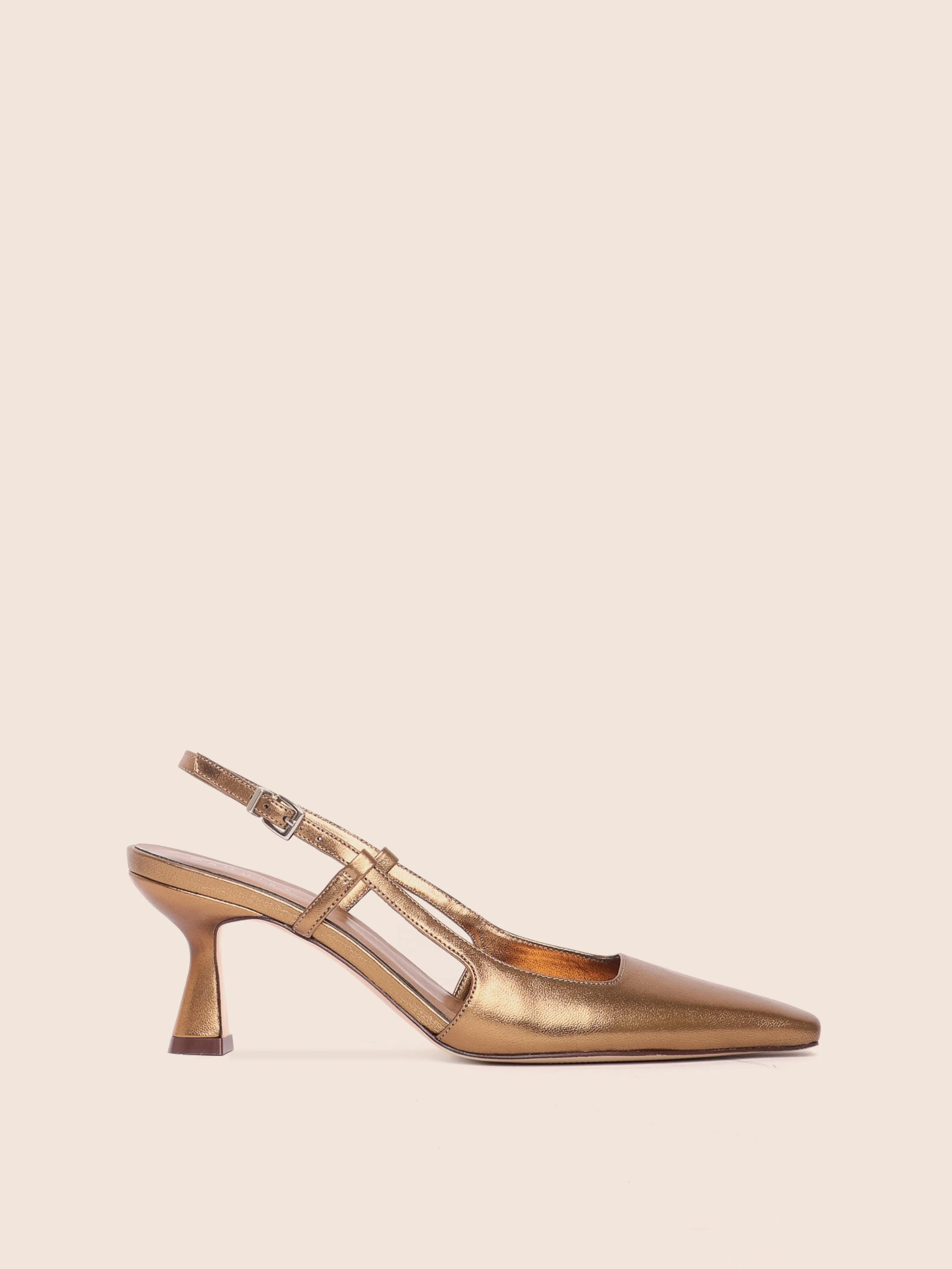 Bahia Bronze Pump Black Leather Stilettos