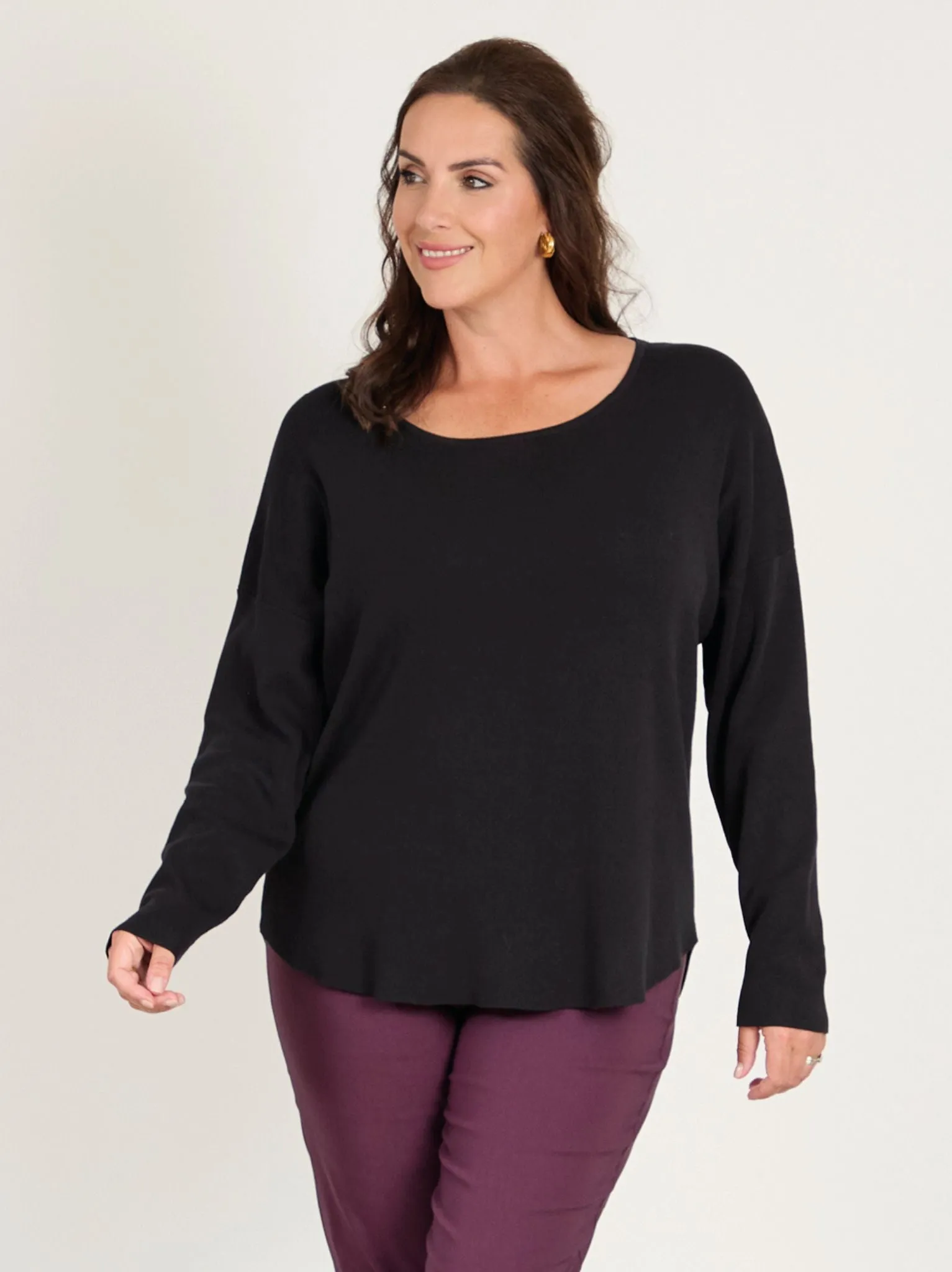 Minimal Comfort Simple Outfit Mette Knitted Jumper - Black