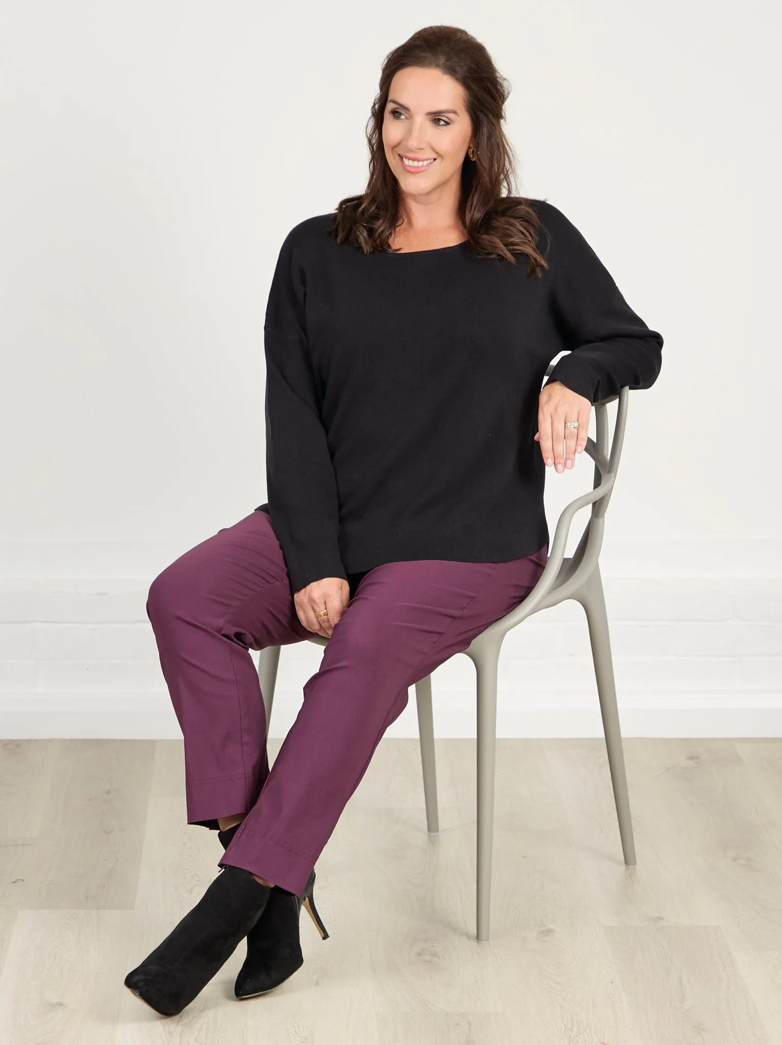 Winter Travel Mette Knitted Jumper - Black