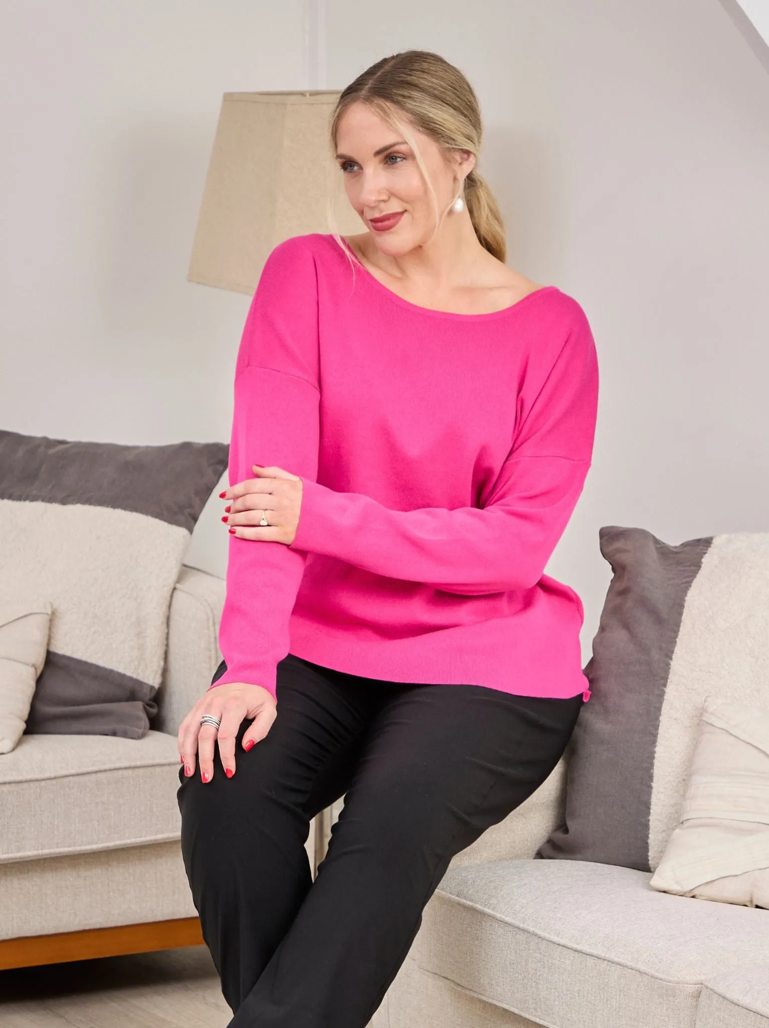Fashion Ease Mette Knitted Jumper - Pink