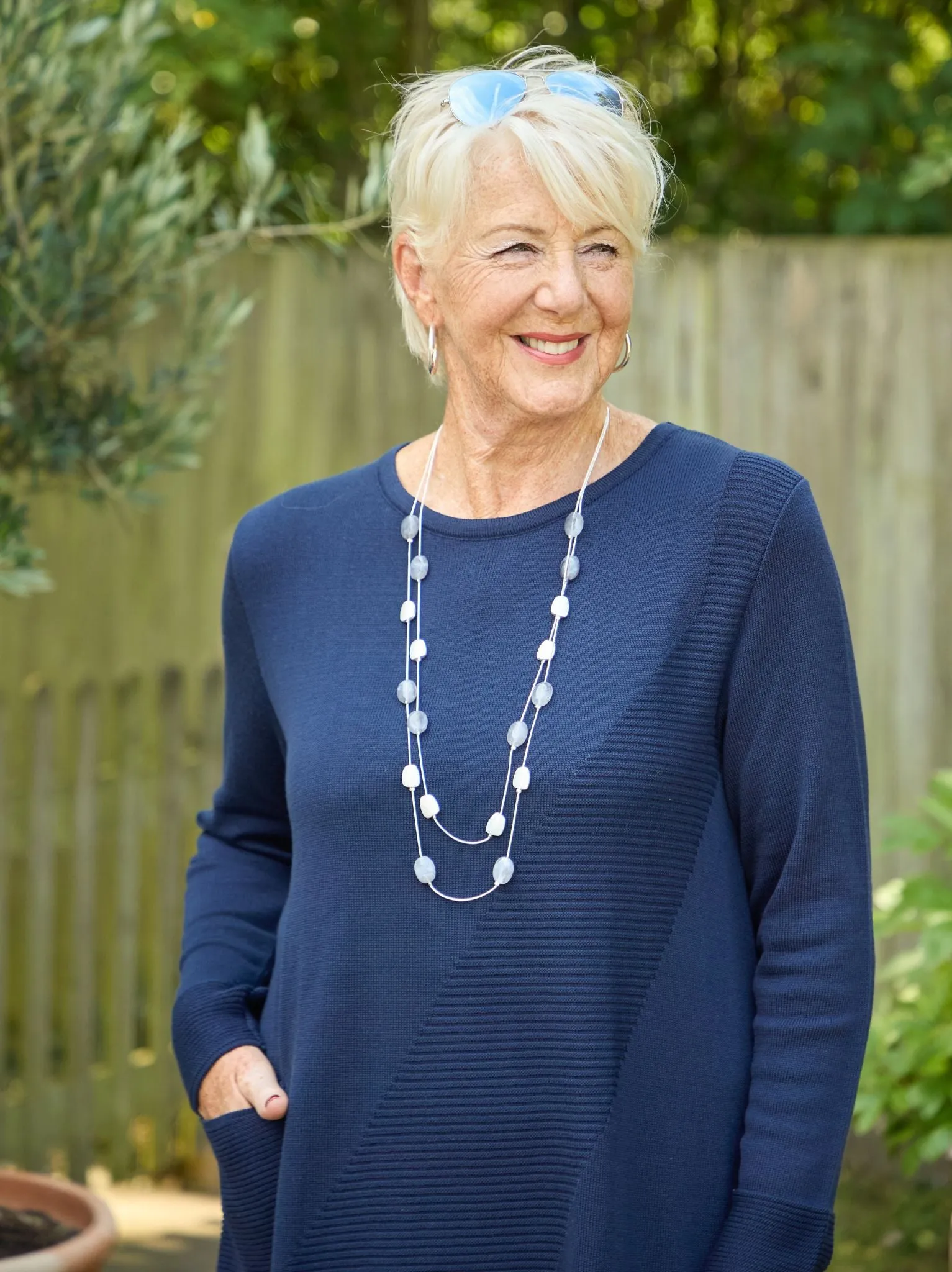 Mia Knitted Jumper - Navy Soft Palette