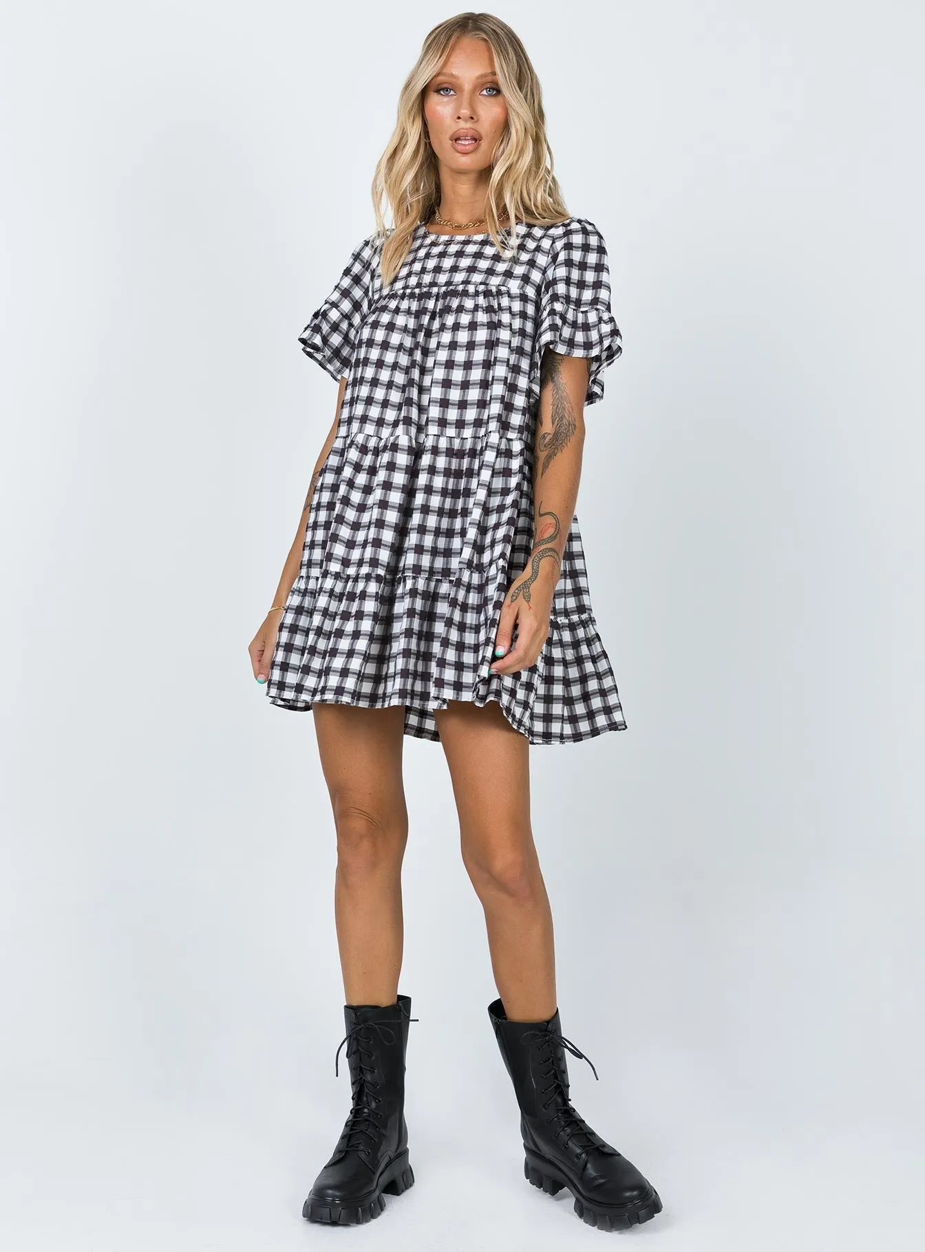 Miami Check Mini Dress Black All-Day Wear