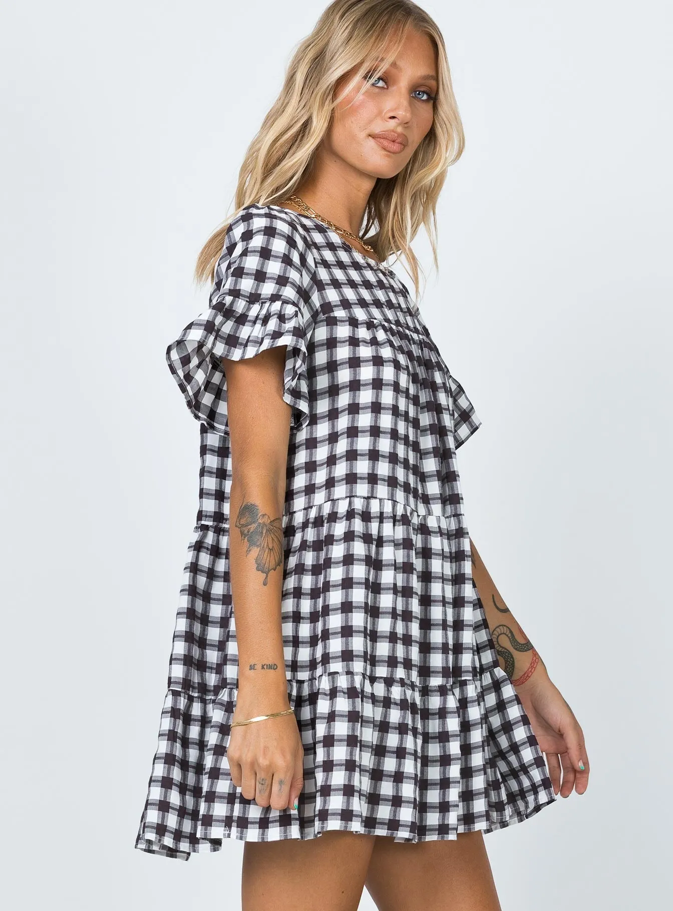 Miami Check Mini Dress Black Feminine Line