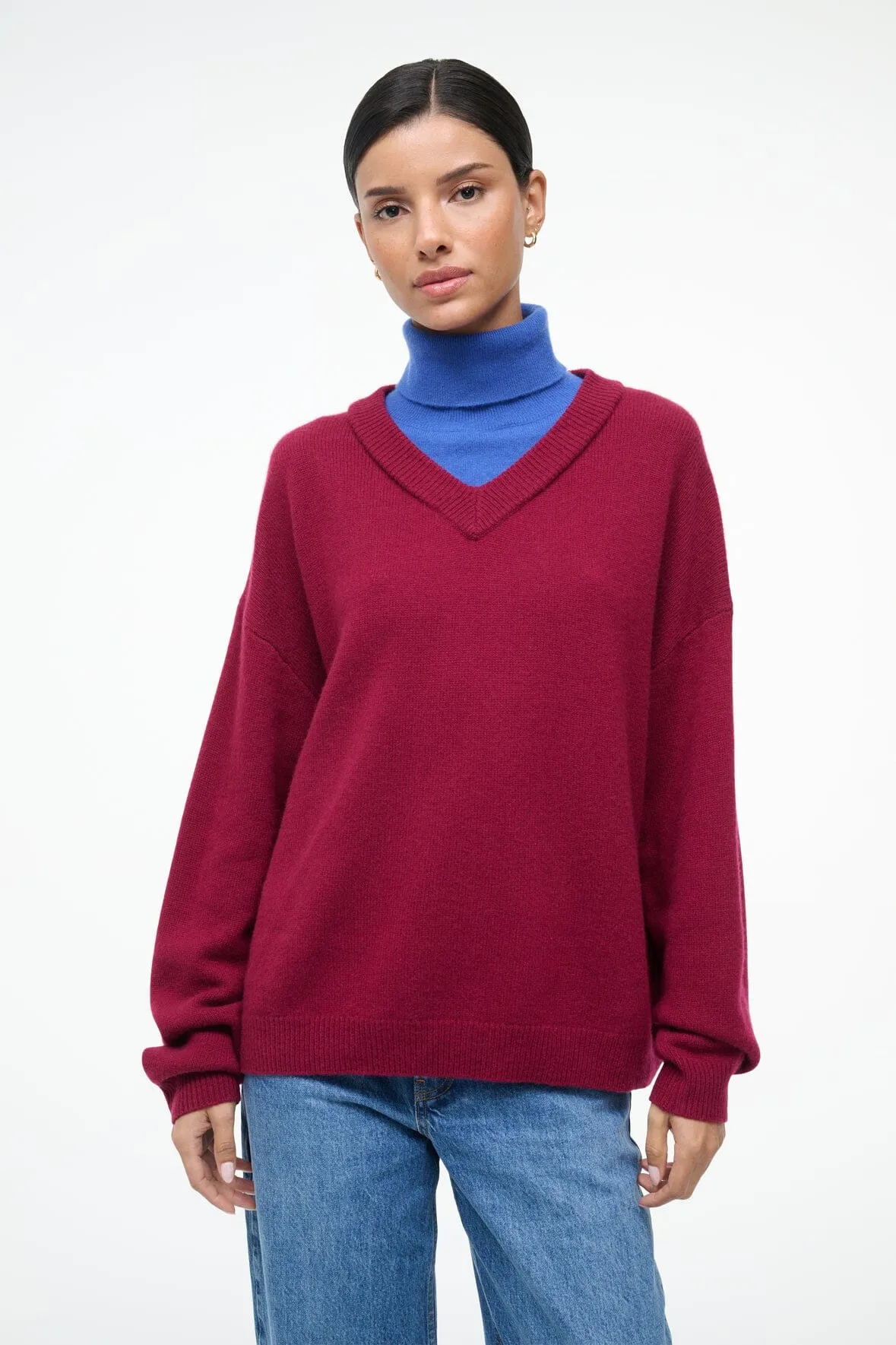 DORIS CASHMERE SWEATER | CRIMSON SAPPHIRE Weight Distribution Tech Subtle Elegance