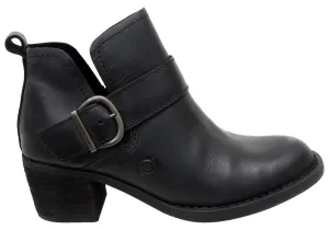 Born Royce Womens Comfortable Leather Mid Heel Ankle Boots Shock Absorbing Cold Weather Commuter