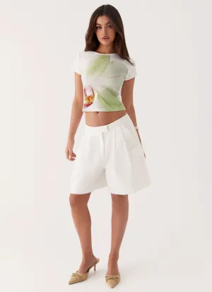 Fit For All Light Casual Wear Pistachio Lily Baby Tee - Green