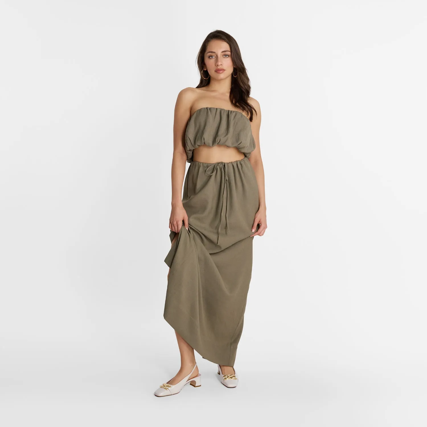 Open Back Heels Power Outfit Mika Slingback Heel | Ivory Leather