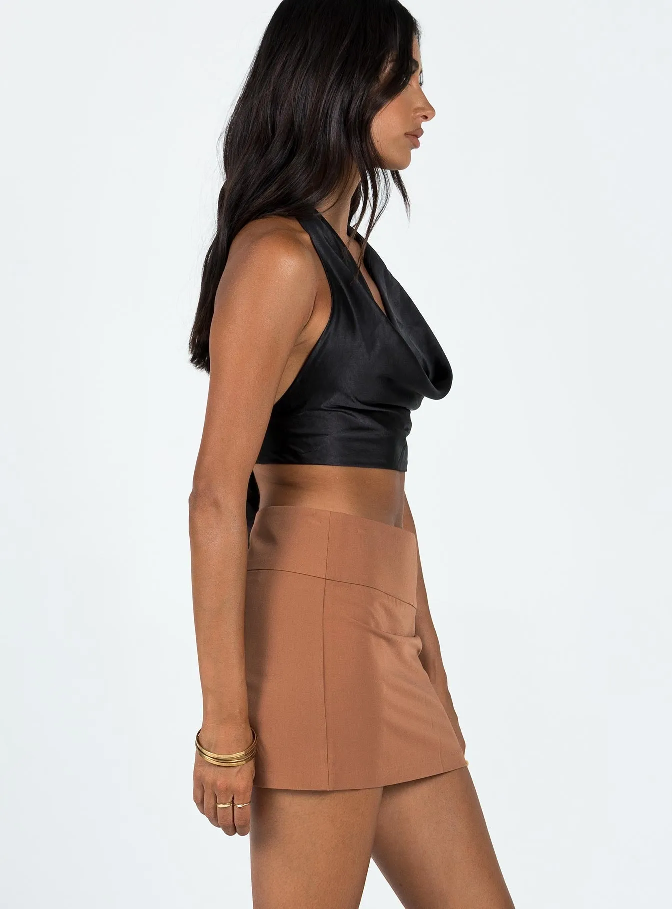 Minnie Micro Skirt Rust Mall Brand Look Sequined Finish