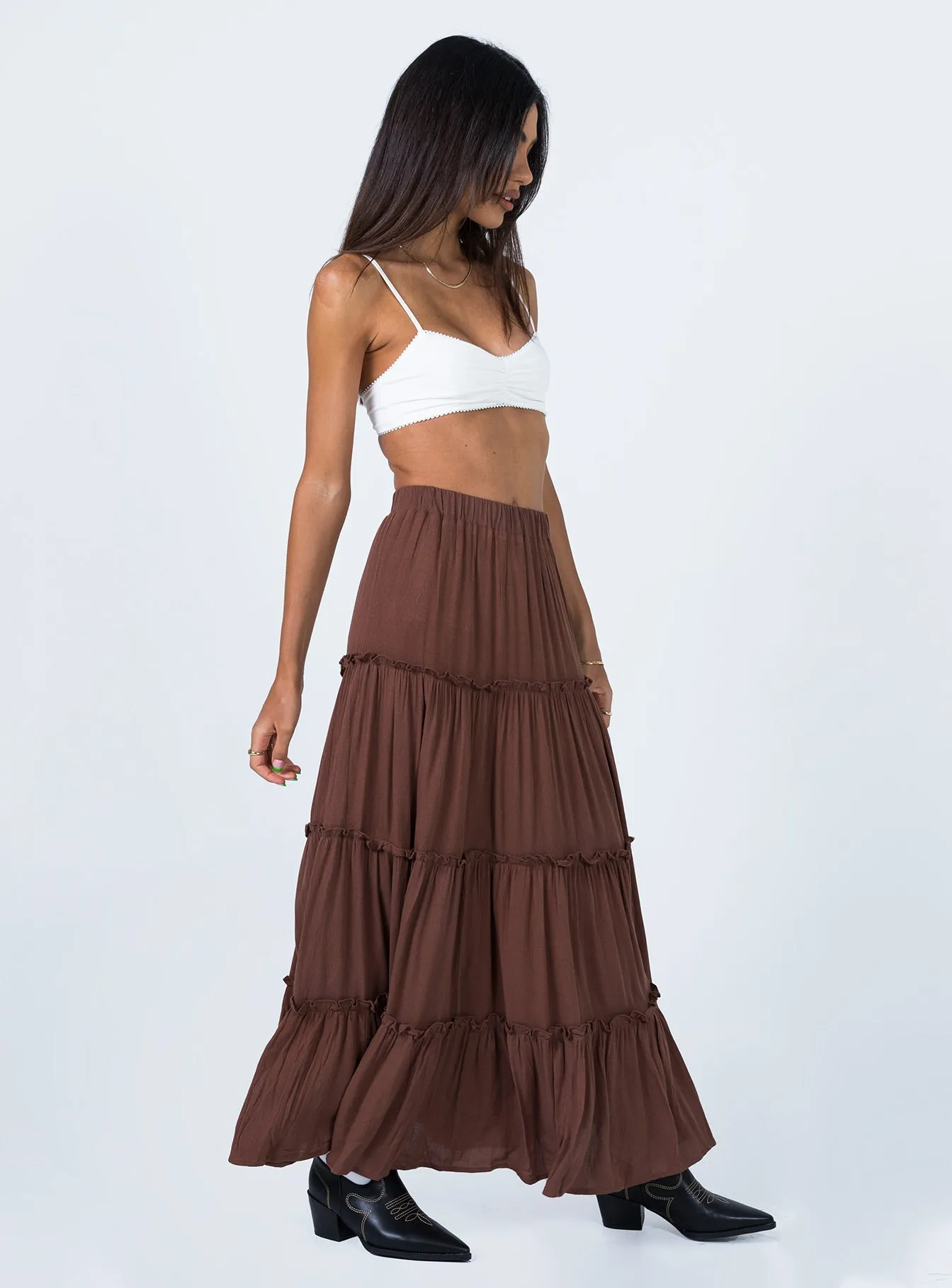 Day Wear Performance Fashion Miriah Maxi Skirt Brown