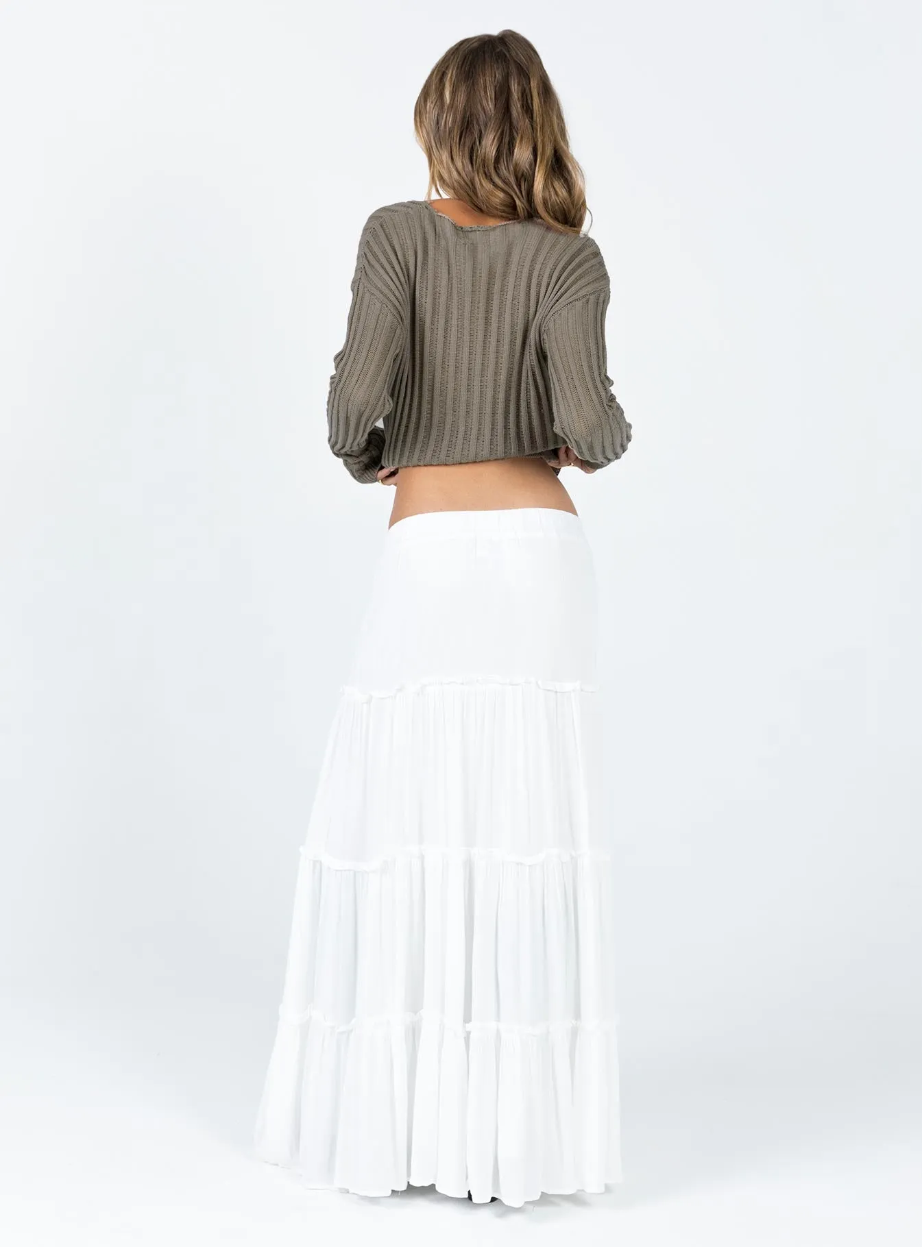 Casual Moments Miriah Maxi Skirt White