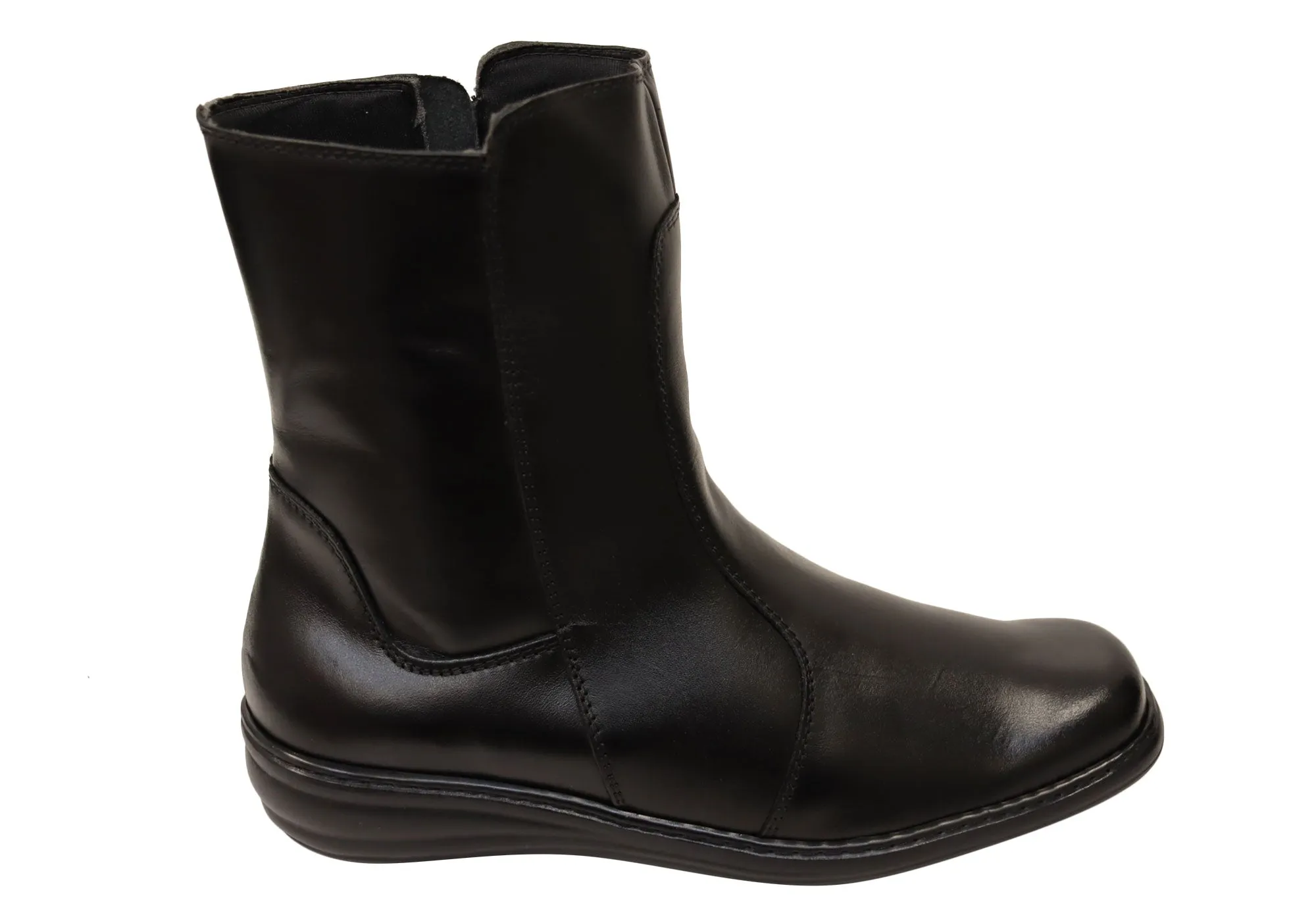 Wine Rich Mironneli Lorrie Womens Comfortable Brazilian Leather Mid Calf Boots