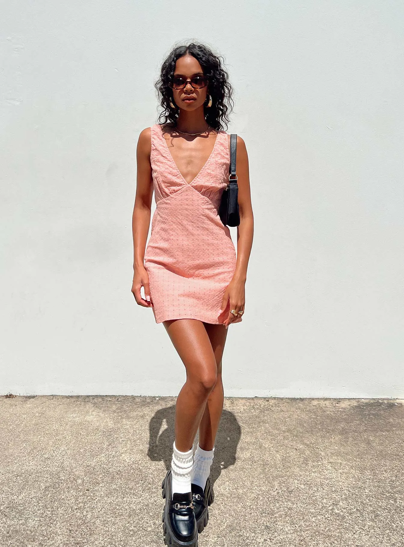 All-season Chic Waist Nellie Mini Dress Rust