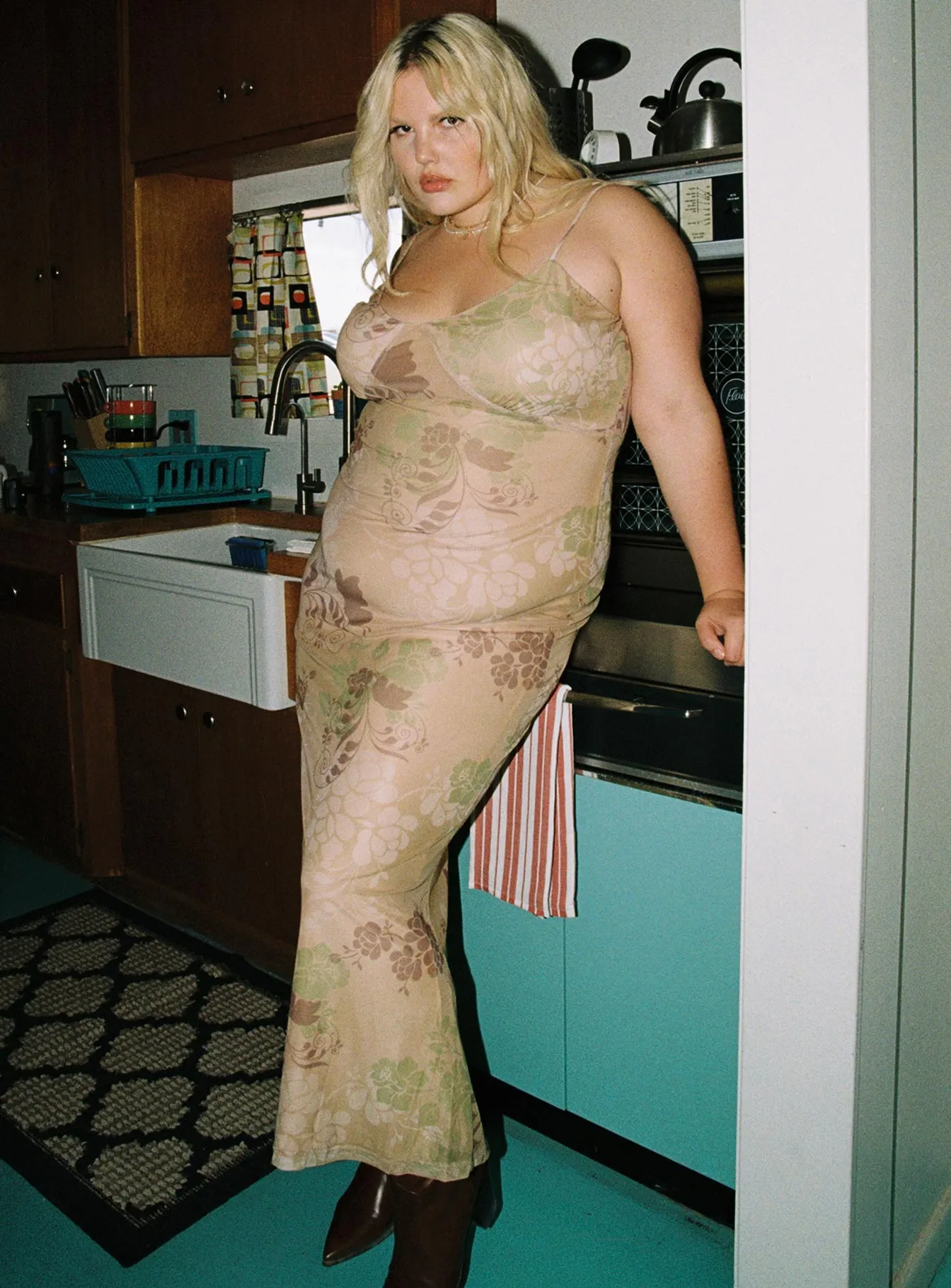 Date Ready Down For the Ride 90's Slip Maxi Dress Multi Curve