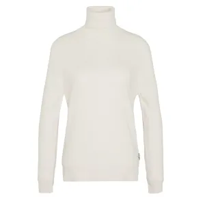 Ribbed Structure Barbour Womens Pendle Roll Collar Knitted Jumper Ecru / Hessian Tartan