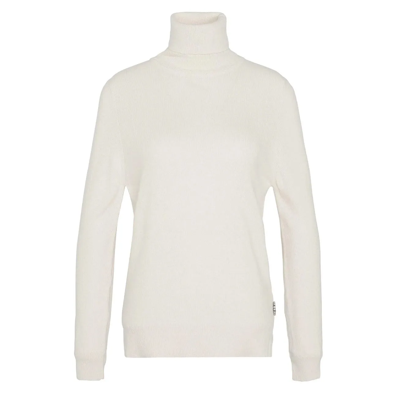 Barbour Womens Pendle Roll Collar Knitted Jumper Ecru / Hessian Tartan Non Restrictive Clean Silhouette