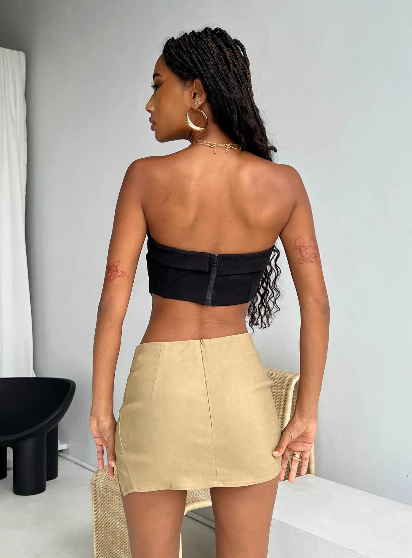 Motel Iram Skirt Tan flowy silhouette Seasonal Must Have