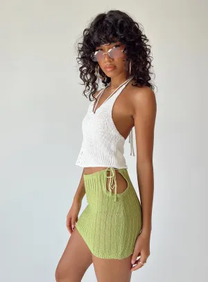 Motel Juna Skirt Lime Outfit Game Contoured Waist