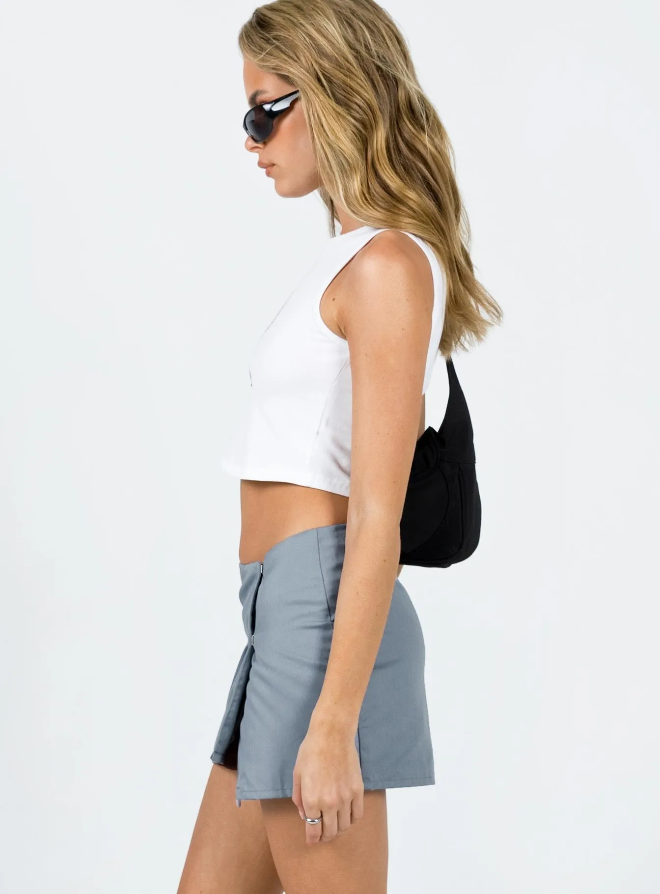 Motel Rhory Skirt Light Grey Sleek Vibe Luxury Trim