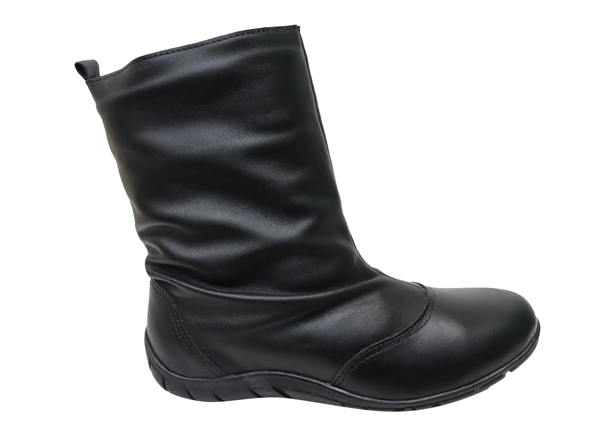 Andacco Ashleigh Womens Brazilian Comfortable Leather Boots Padded Interior Rainy Day Commuter Flexible Frame Snowy Path