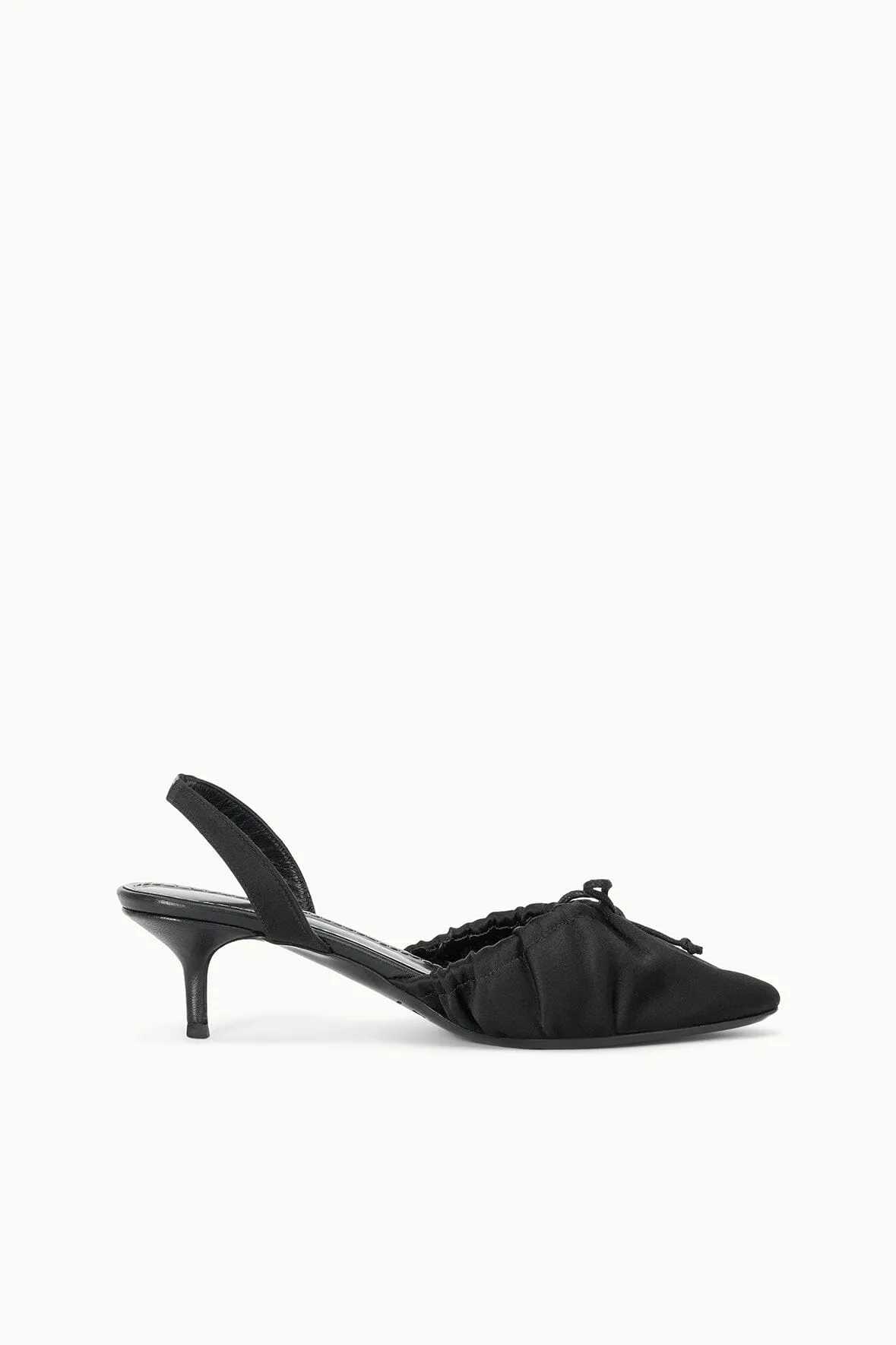 ALBA BALLET SLINGBACK | BLACK SATIN Bridal Pumps