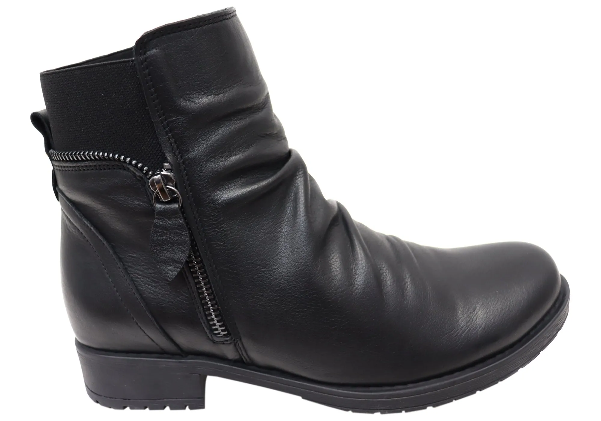 Orizonte Village Womens European Comfortable Leather Ankle Boots Heavy Terrain Rugged Built Cold Climate