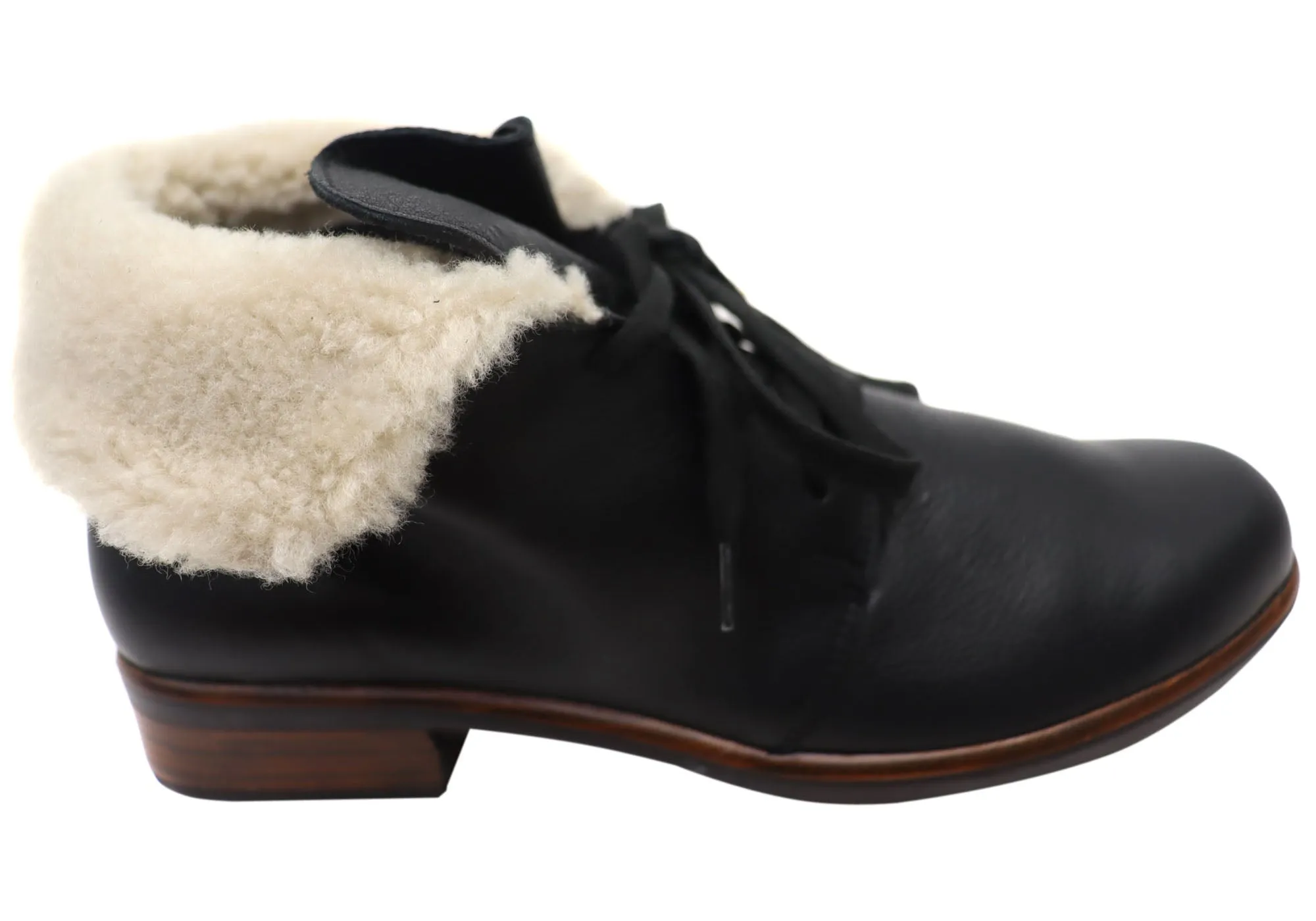 Brogue Detail Naot Pali Womens Leather Comfortable Lace Up Ankle Boots