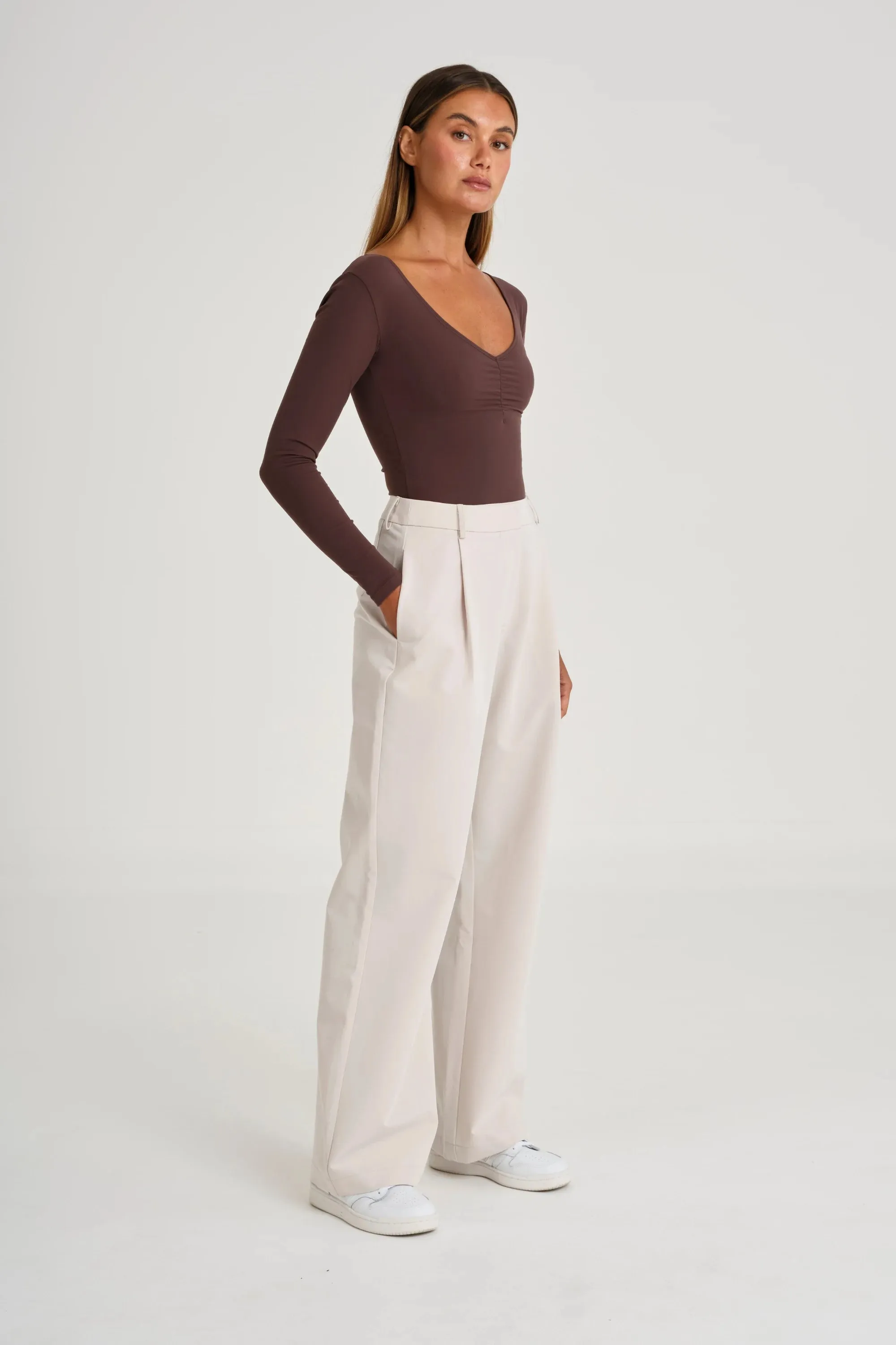 sporty wear Pin Tuck Longline Pant