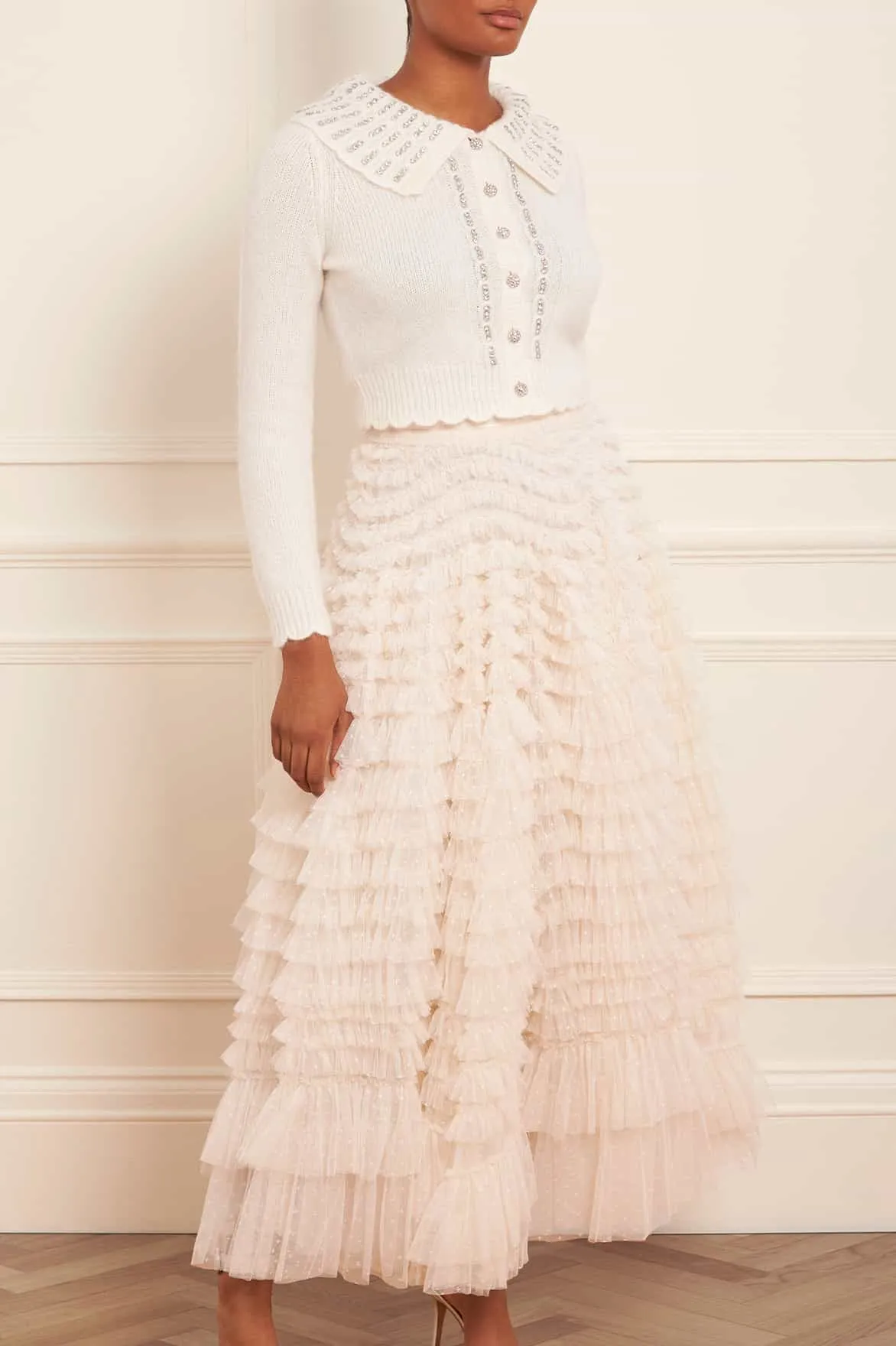 Creative Fashion Neat Style Hattie Ruffle Ankle Skirt