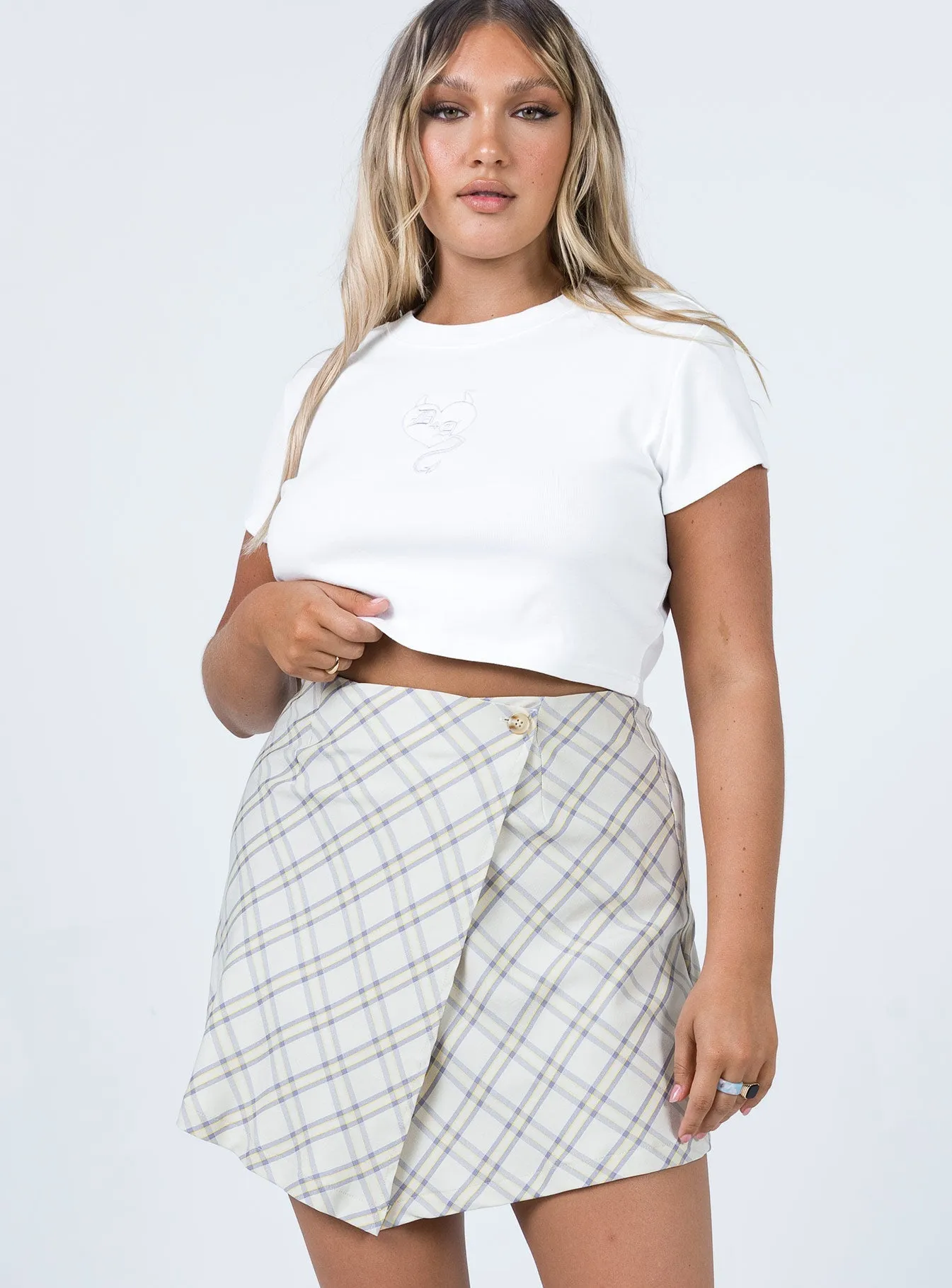 Ailisha Mini Skirt Yellow Elastic hem Travel Influence