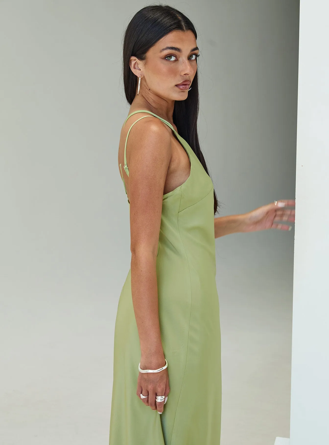 Nehemiah One Shoulder Maxi Dress Green Body Harmony