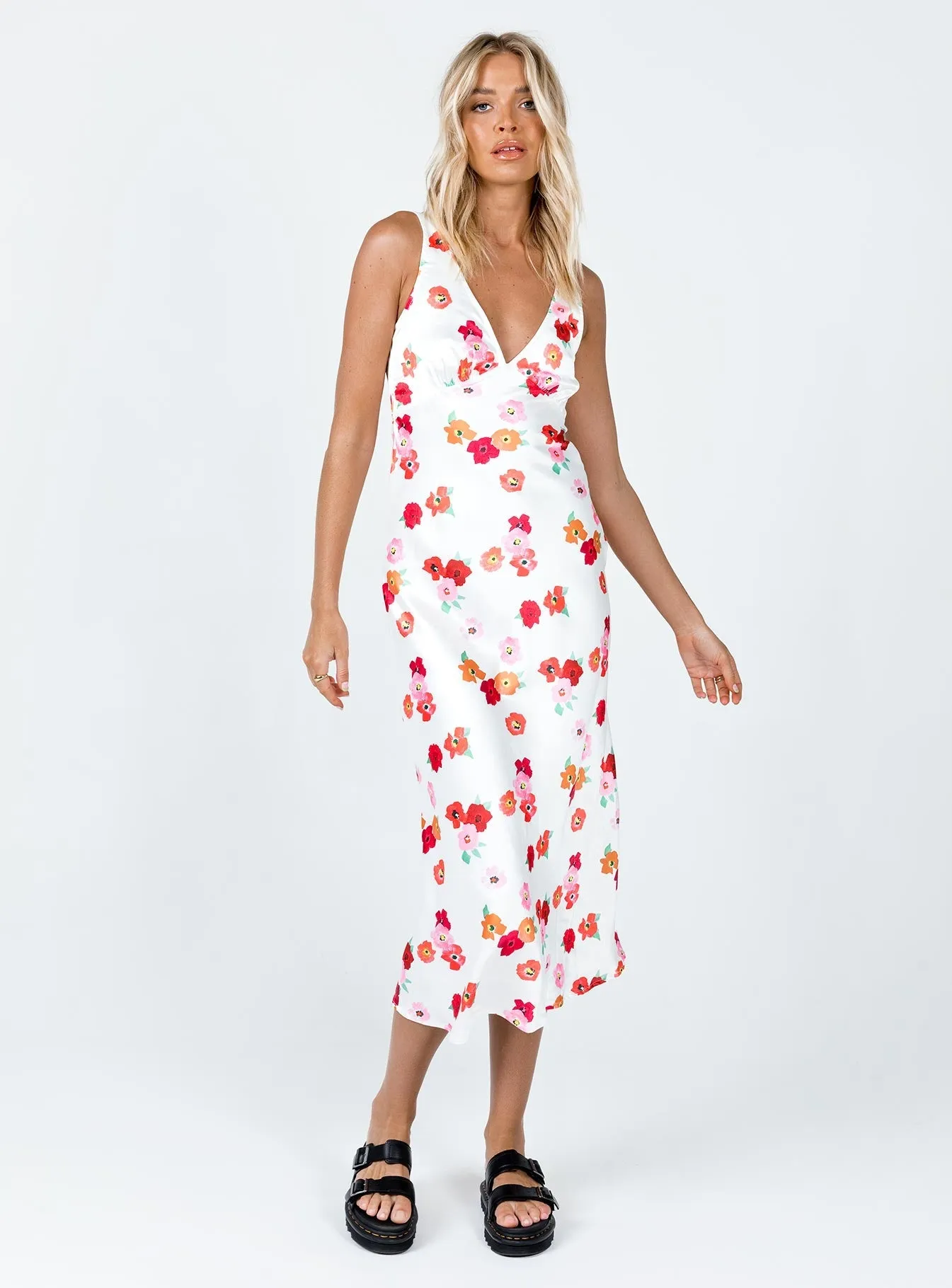 Gloss Finish Nellie Maxi Dress White Floral