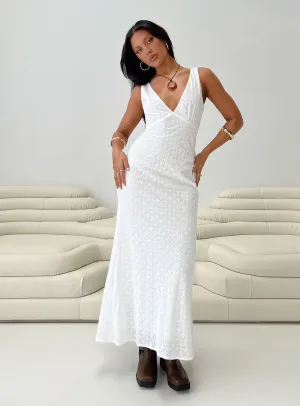 Nellie Maxi Dress White classic waist Urban Fit