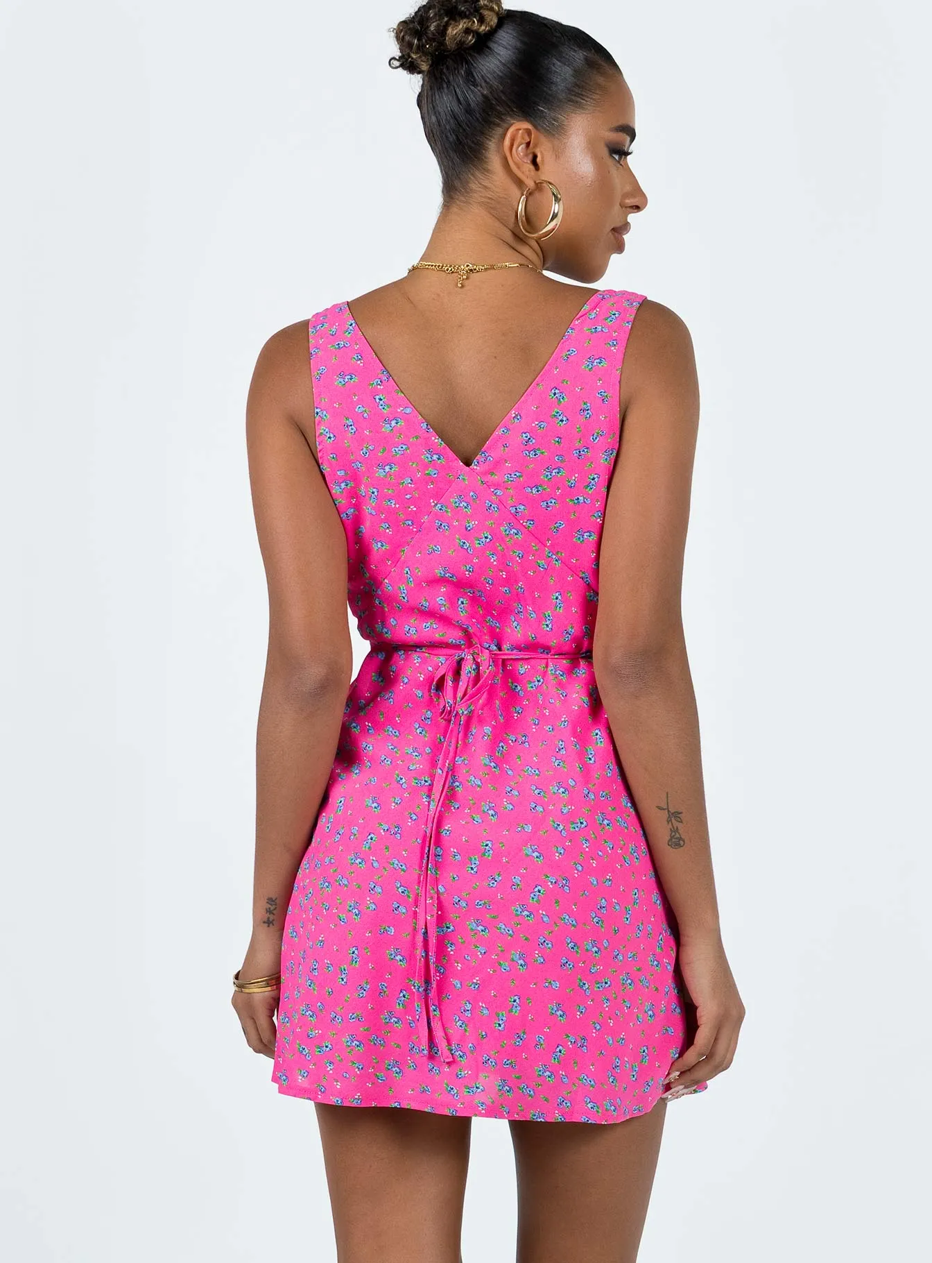 Nellie Mini Dress Pink Floral Day Fit Rose Soft