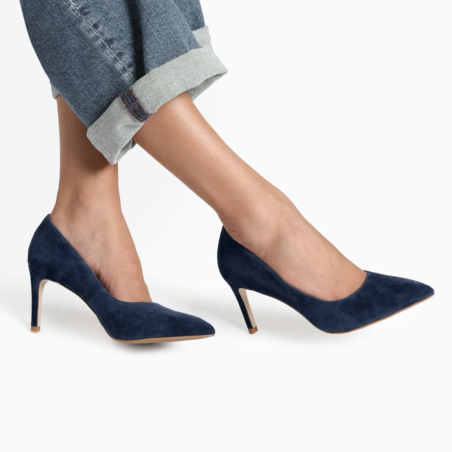 Nemesis 78mm Heel | Navy Suede Slip Resistant Timeless Design