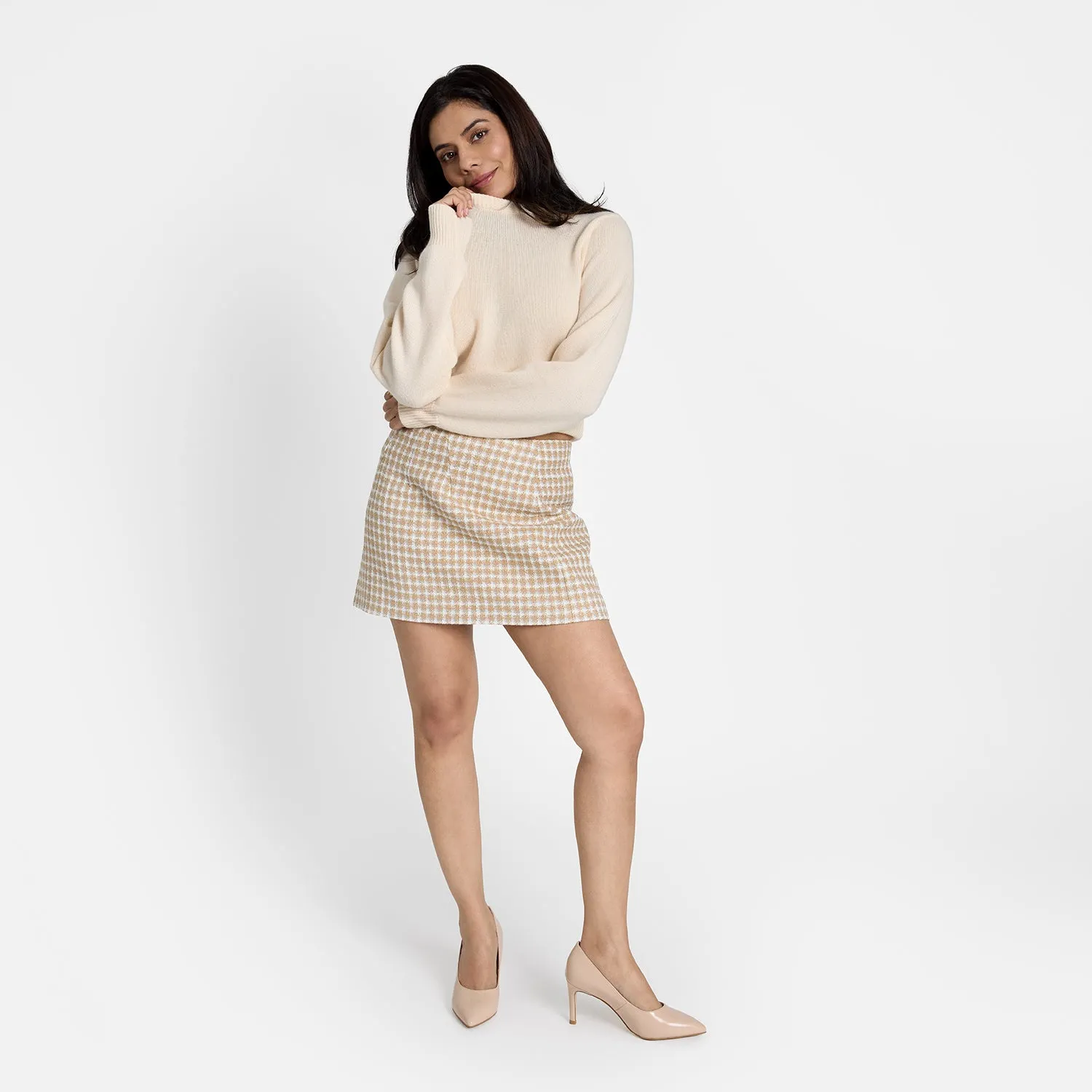 Nemesis 78mm Heel | Nude Leather Comfortable Insole Pointed Heels